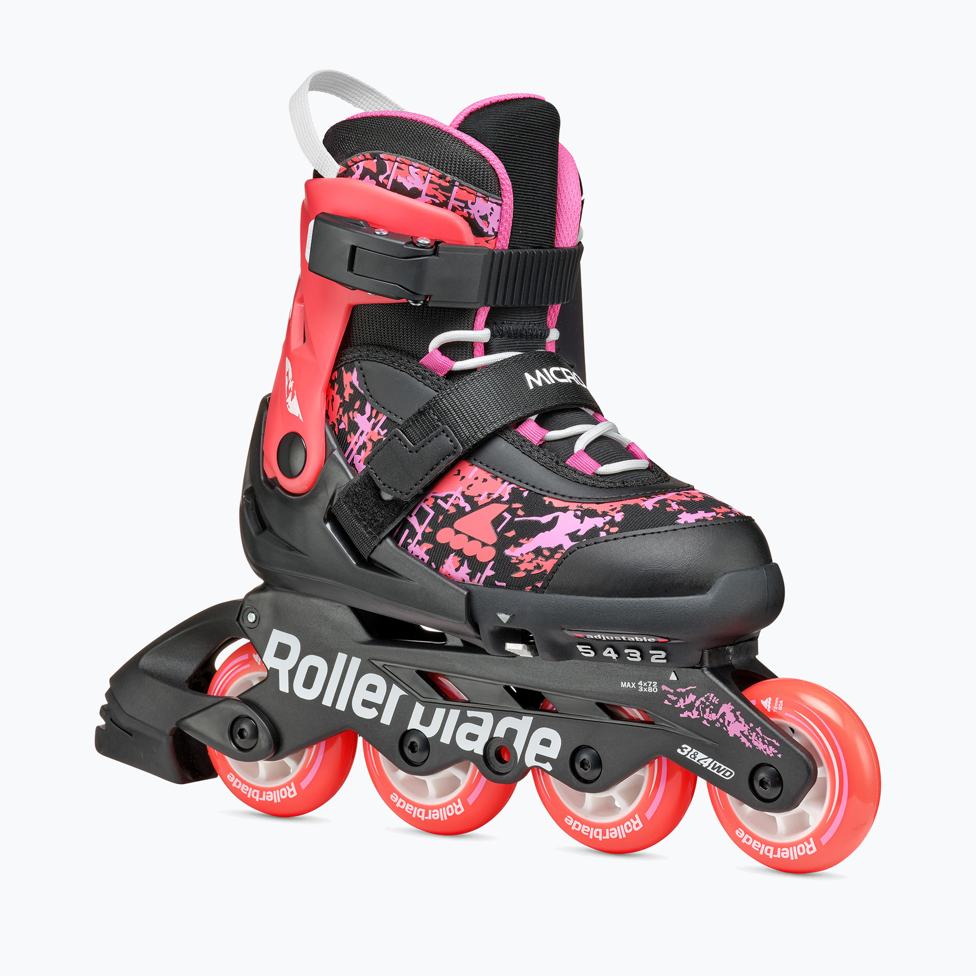Rollerblade Microblade SL Jr pattini a rotelle per bambini nero/corallo (36.5-40.5 EU) (Microblade SL Jr 86B0751540ND02)