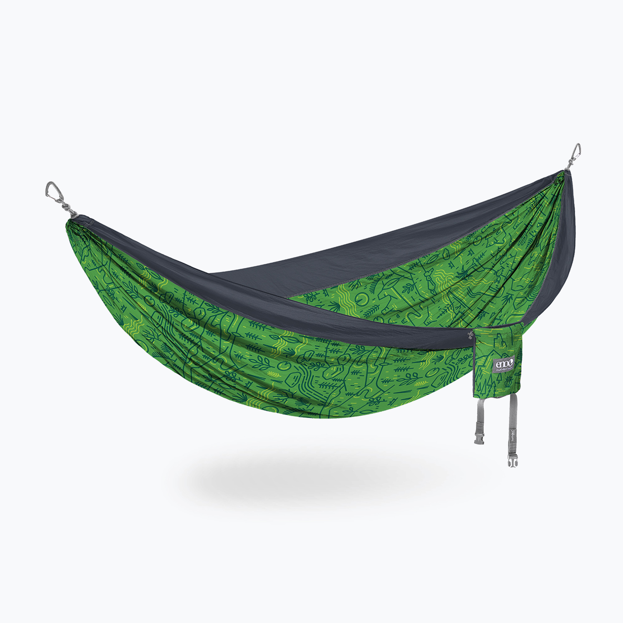 ENO DoubleNest Print Giving Back PCT amaca da trekking esterna lnt/charcoal (290 x 192 cm) (DoubleNest Print Giving Back PCT ZLNTDNP)