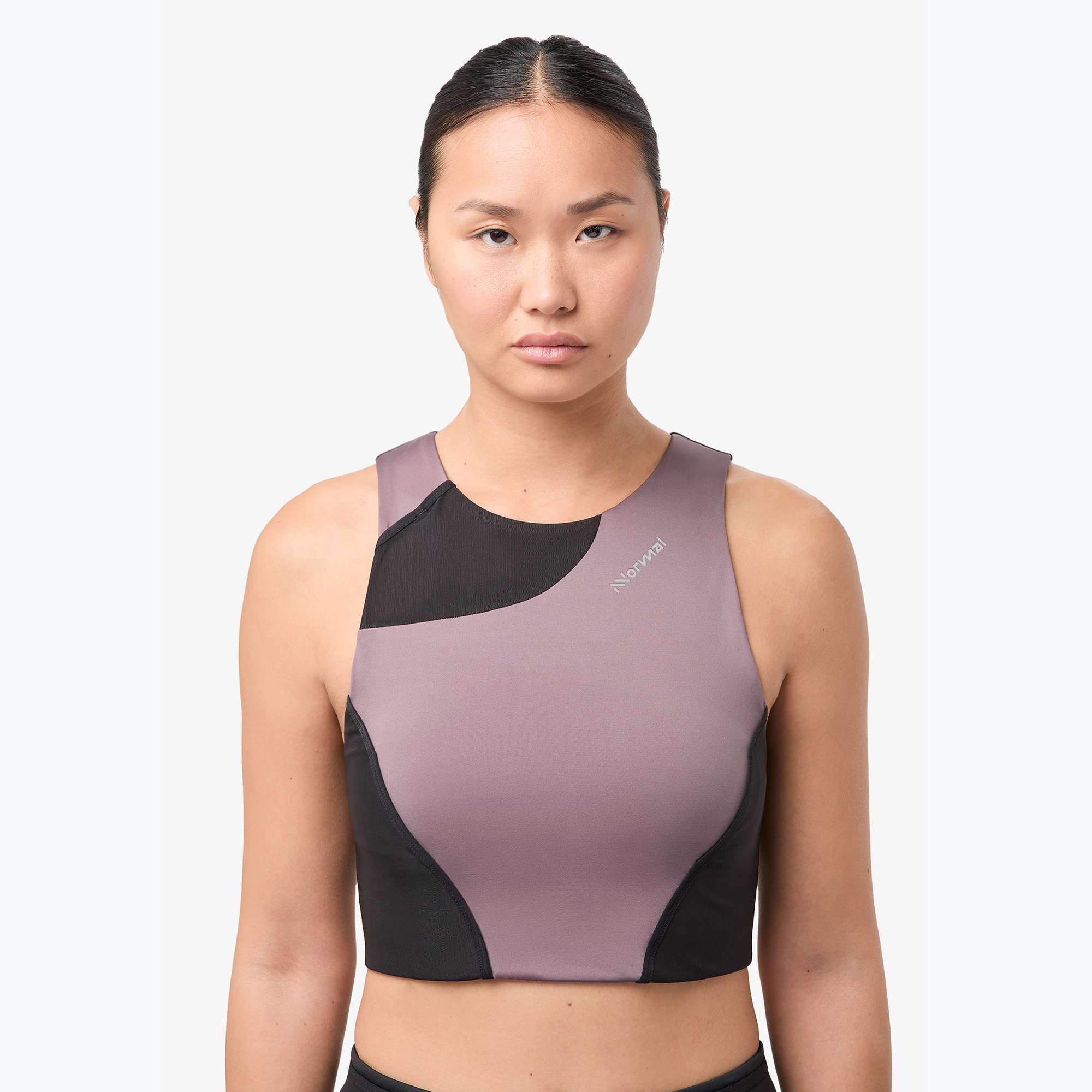 Canotta da corsa da donna NNormal Trail Cropped Top viola (XS) (Trail Cropped Top N2CWTB1)
