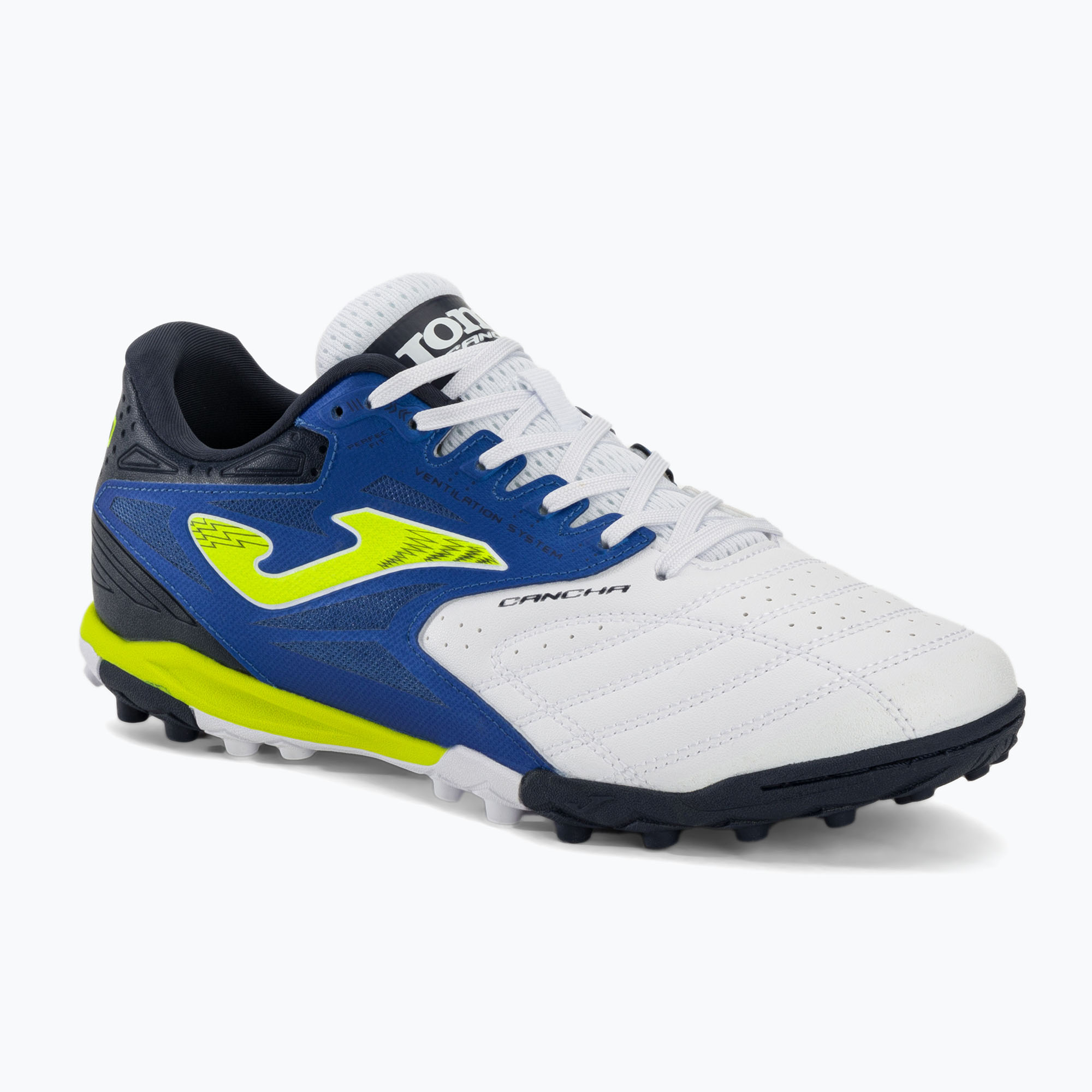 Scarpe da calcio da uomo Joma Cancha TF bianco/royal (45 EU) (Cancha TF CANS2402TF)