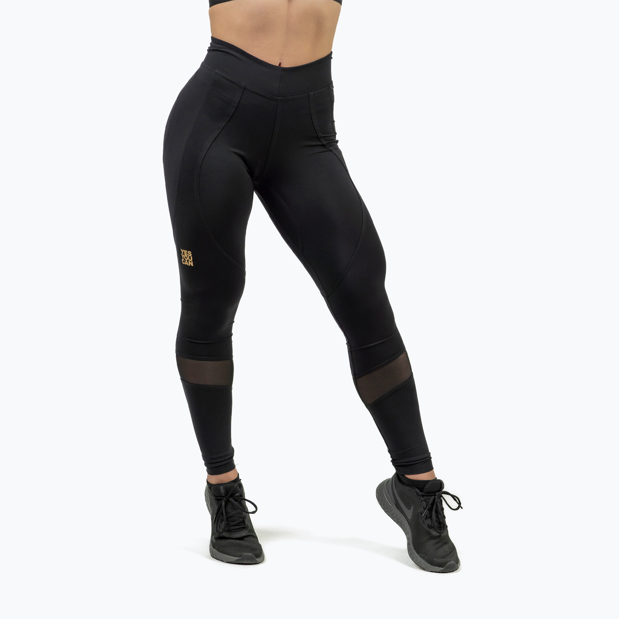Leggings da allenamento da donna NEBBIA Heart-Shaped Intense nero/oro (XS) (Heart-Shaped Intense 843)