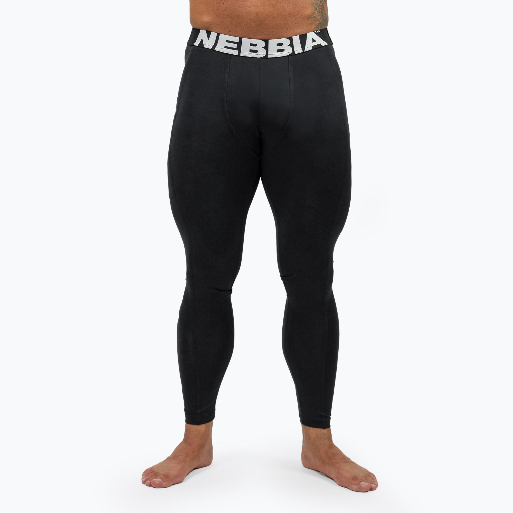 Leggings da allenamento NEBBIA Discipline da uomo, nero (L) (Discipline 708)