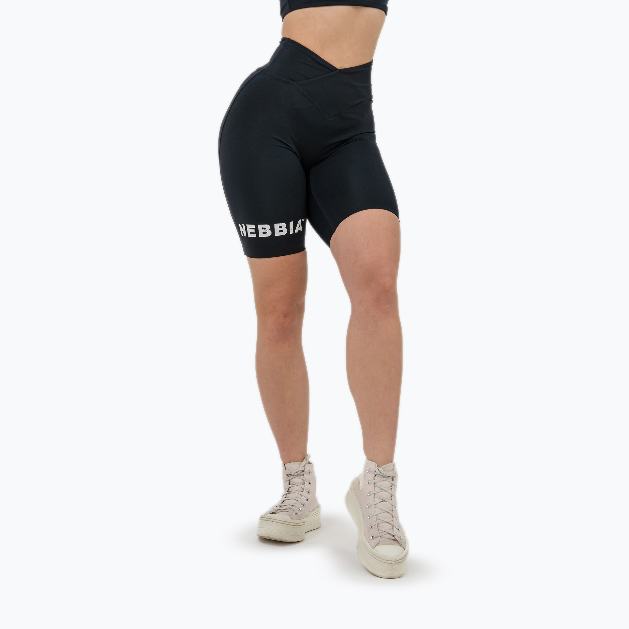 Pantaloncini da allenamento da donna NEBBIA 9′′ Snatched a vita alta nero