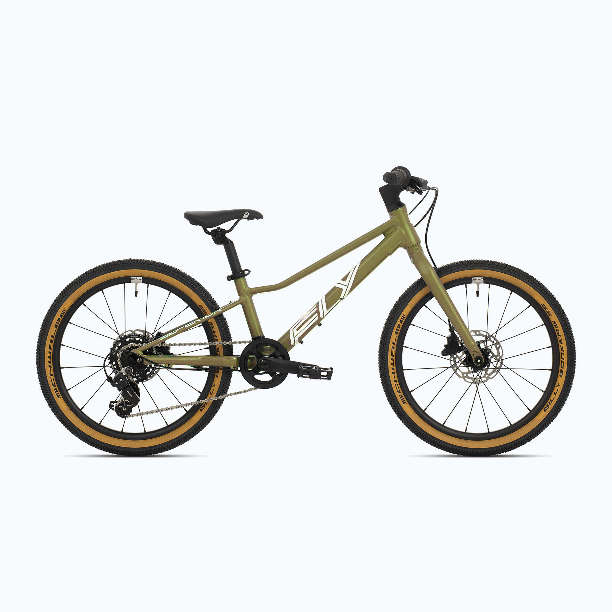 Bicicletta per bambini Superior F.L.Y. 20 DB oliva opaca metallizzata/ologramma cromato (9.0") (F.L.Y. 20 DB 801.2023.20002)