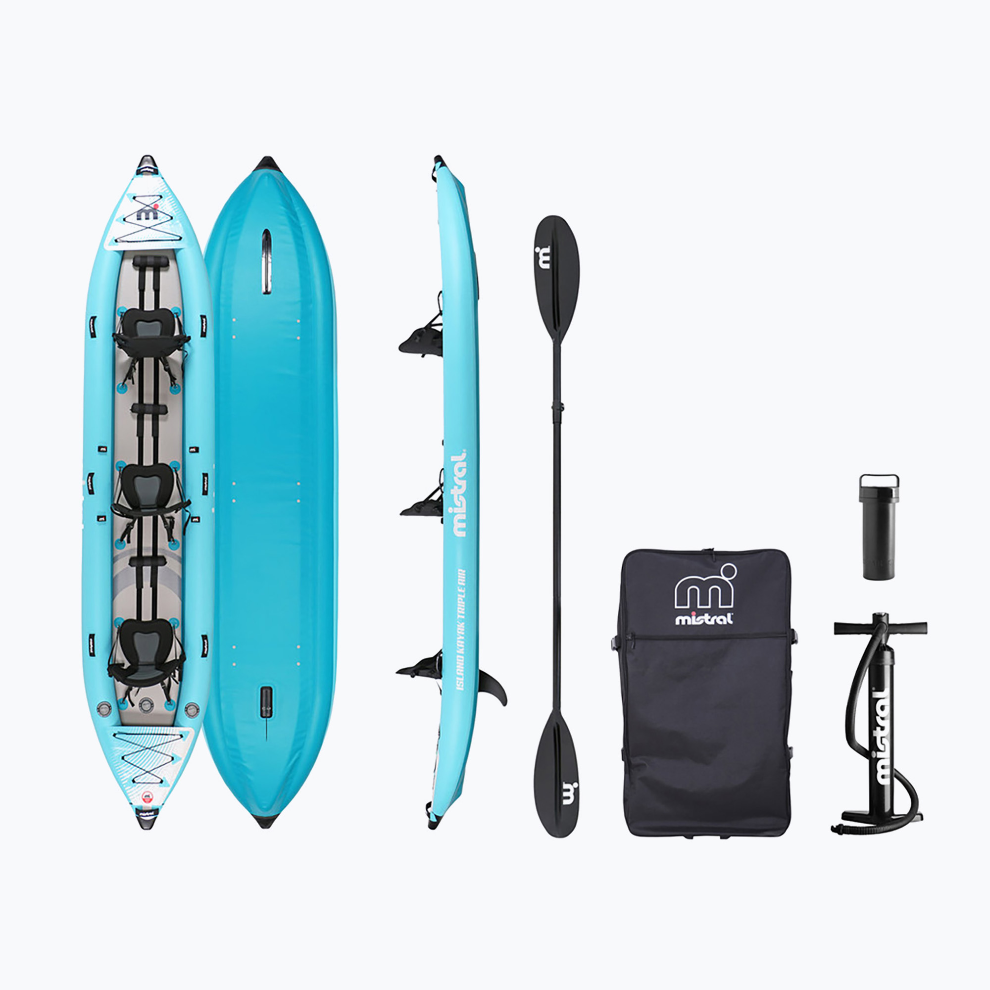 Mistral Island Triple Air kayak gonfiabile per 3 persone 470 cm (470 x 91.5 cm) (Island Triple Air 1905353102428)