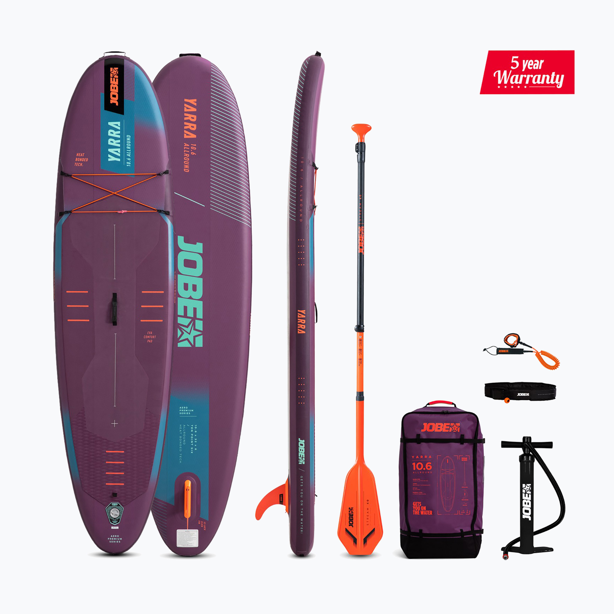 JOBE Aero Yarra SUP Board Package 10'6" sunset purple (320 cm) (Aero Yarra SUP Board Package 10'6" 486425008)