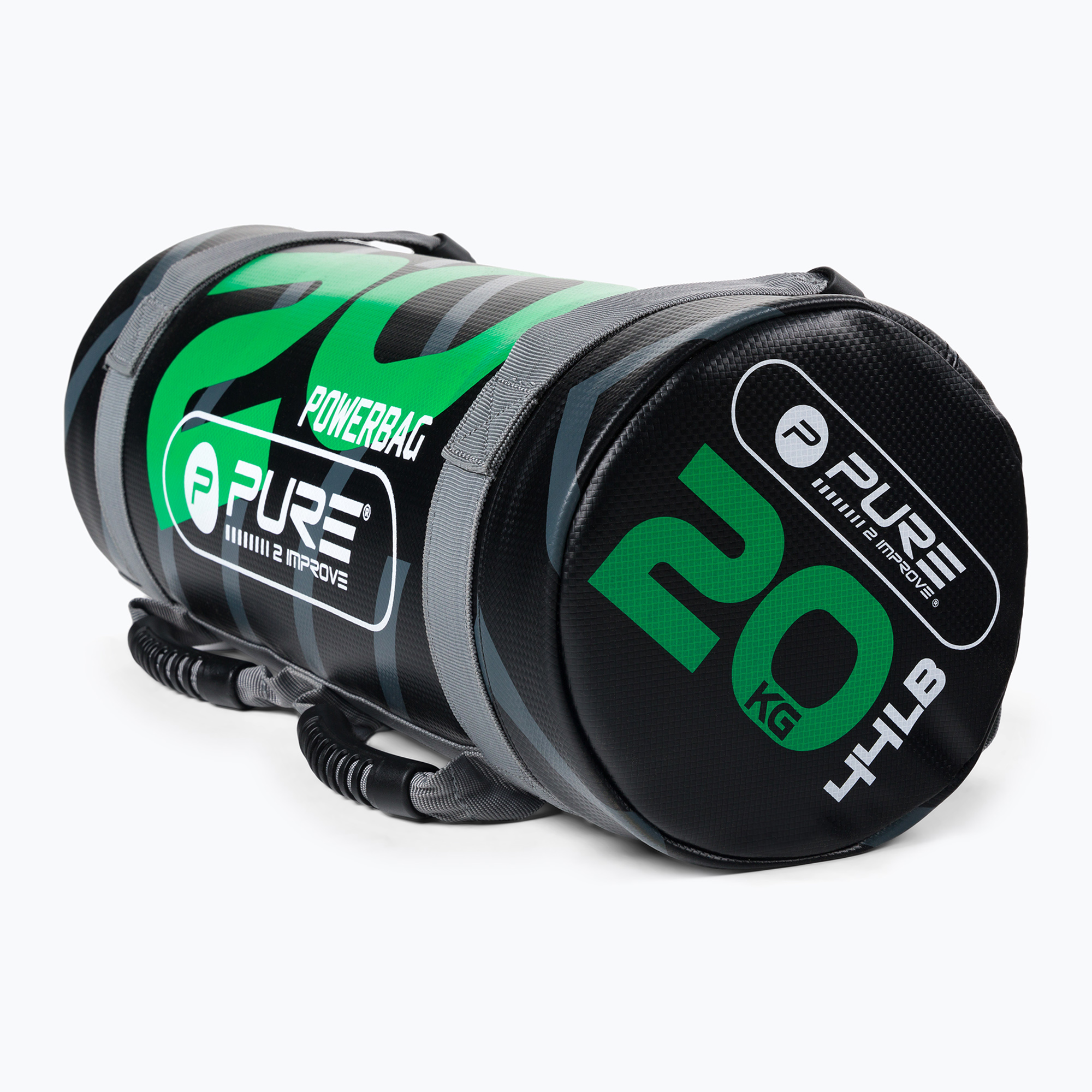 Pure2Improve 20kg Power Bag nero-verde P2I202250 borsa da allenamento (20 kg) (Power Bag P2I202250)