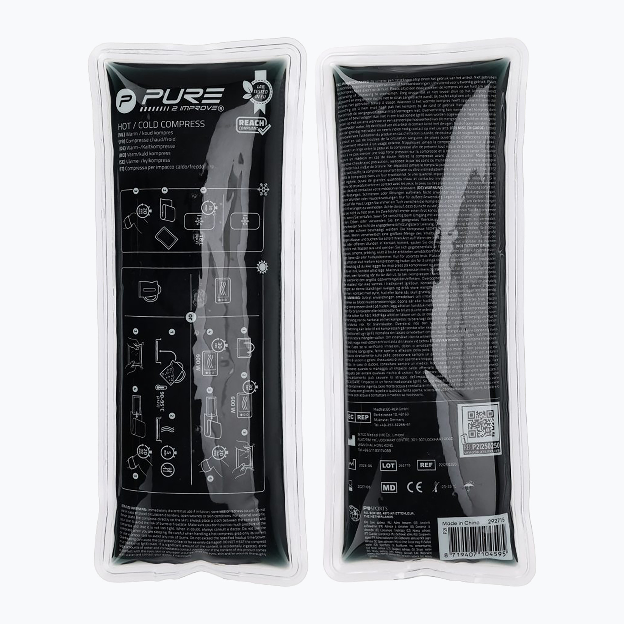 Pure2Improve Impacco caldo freddo nero (26 x 10,5 cm) (Hot Cold Pack P2I250250)
