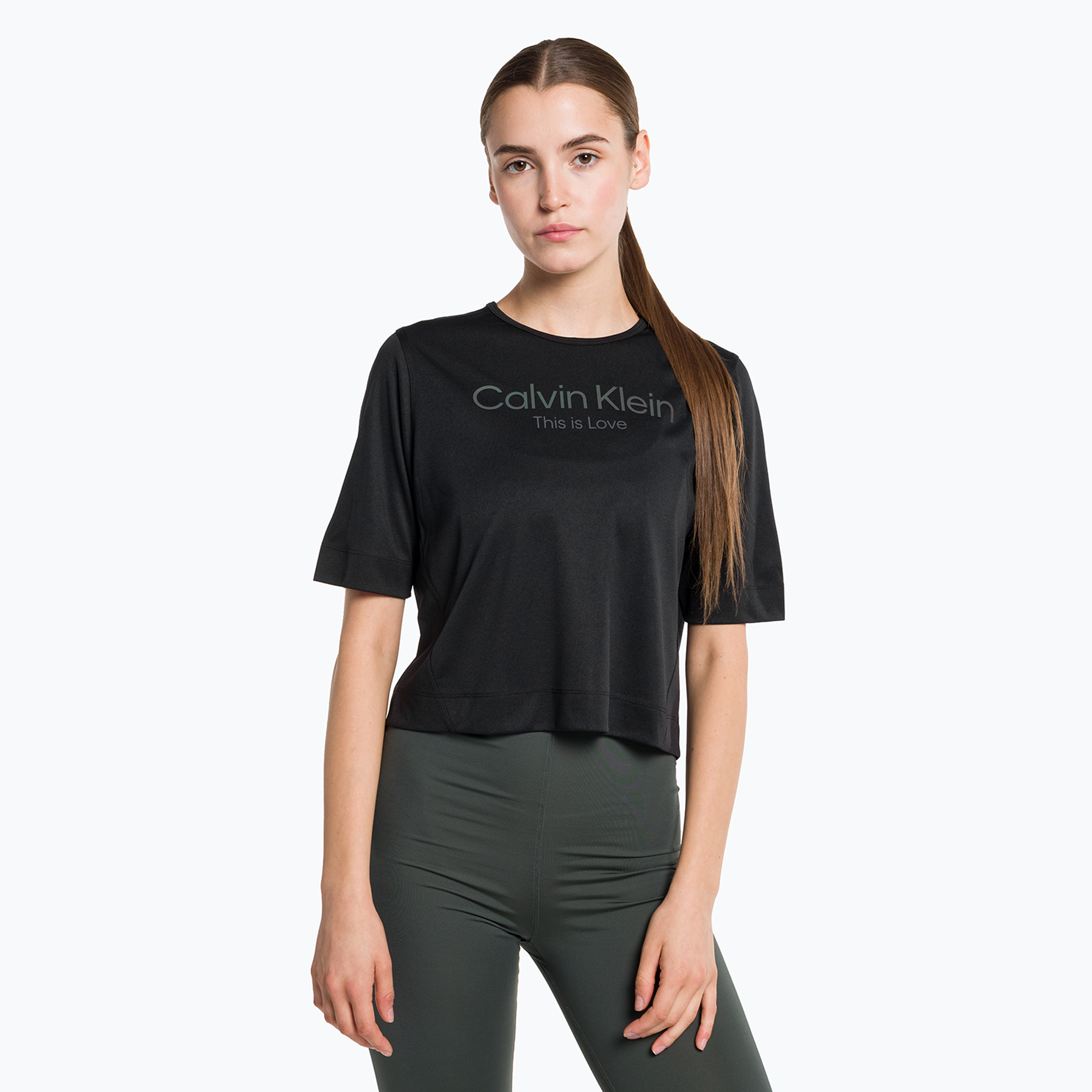 Maglietta Calvin Klein Knit da donna in maglia nera beauty (M) (00GWS3K130BAE)