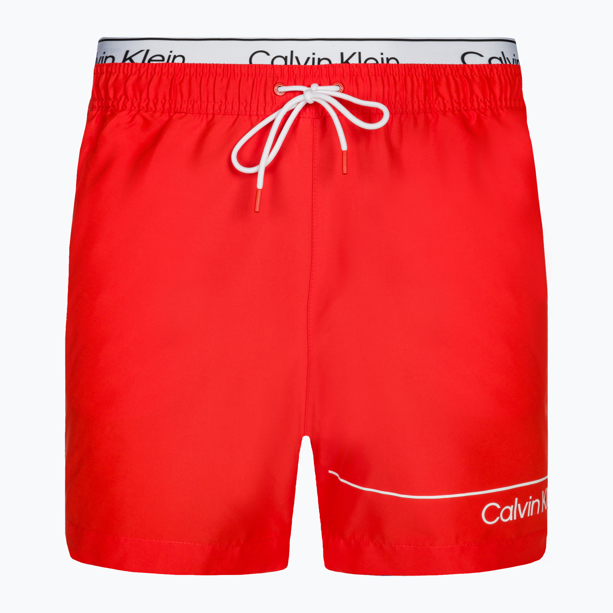 Pantaloncini da bagno Calvin Klein Medium Double WB hot heat da uomo (XL) (Medium Double WB KM0KM00957XM9)