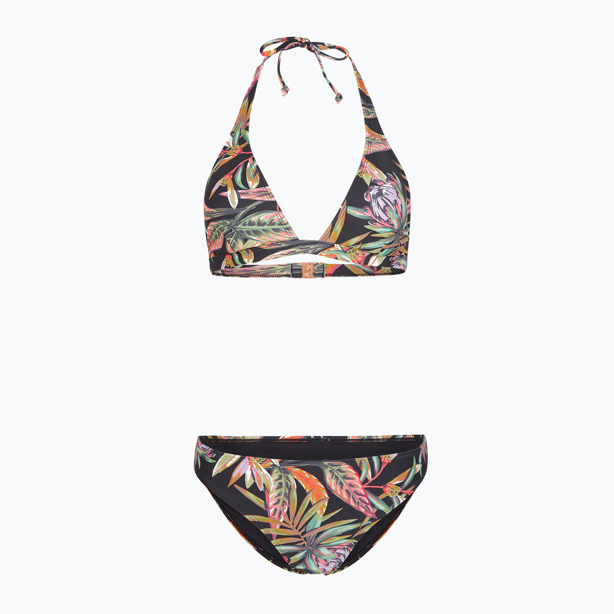 Costume da bagno a due pezzi da donna O'Neill Marga Rita Bikini nero fiore tropicale