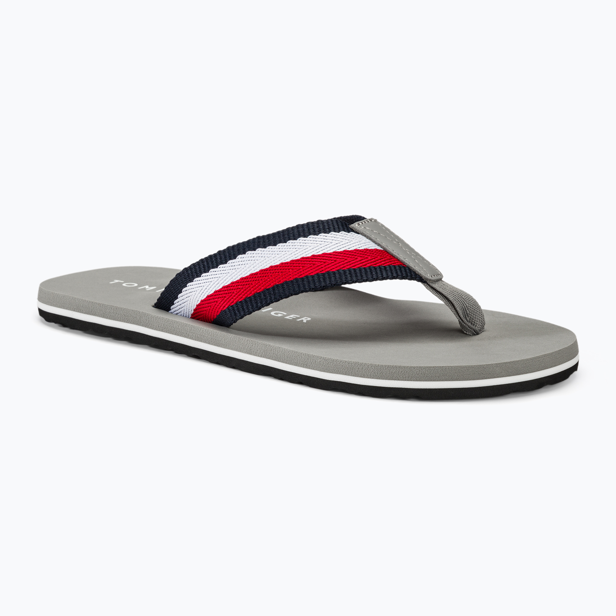 Tommy Hilfiger Corporate Beach Sandal da uomo infradito argento antico (41 EU) (Corporate Beach Sandal FM0FM05094PRT)