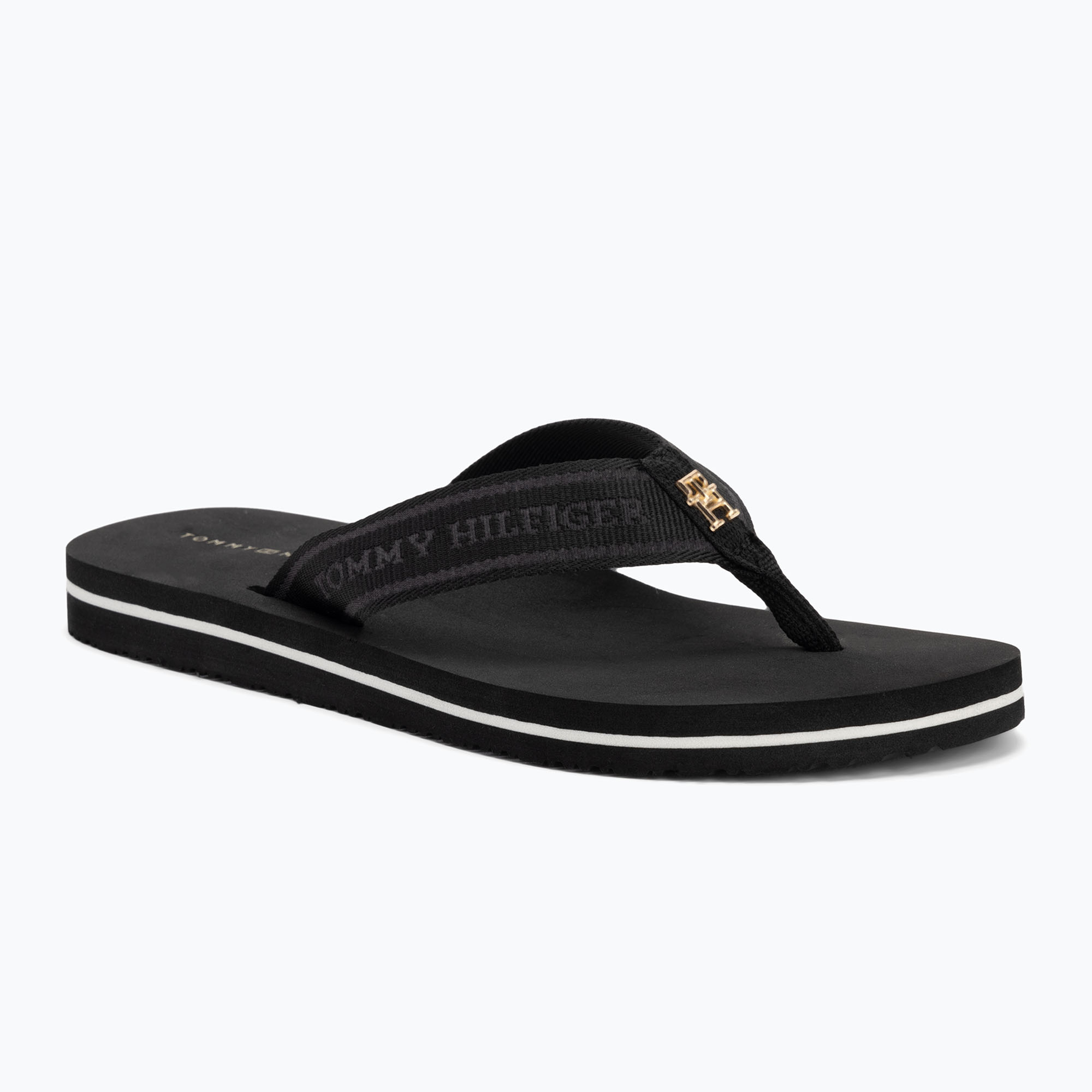 Tommy Hilfiger infradito donna Webbing Beach Sandal nero (38 EU) (Webbing Beach Sandal FW0FW08515BDS)