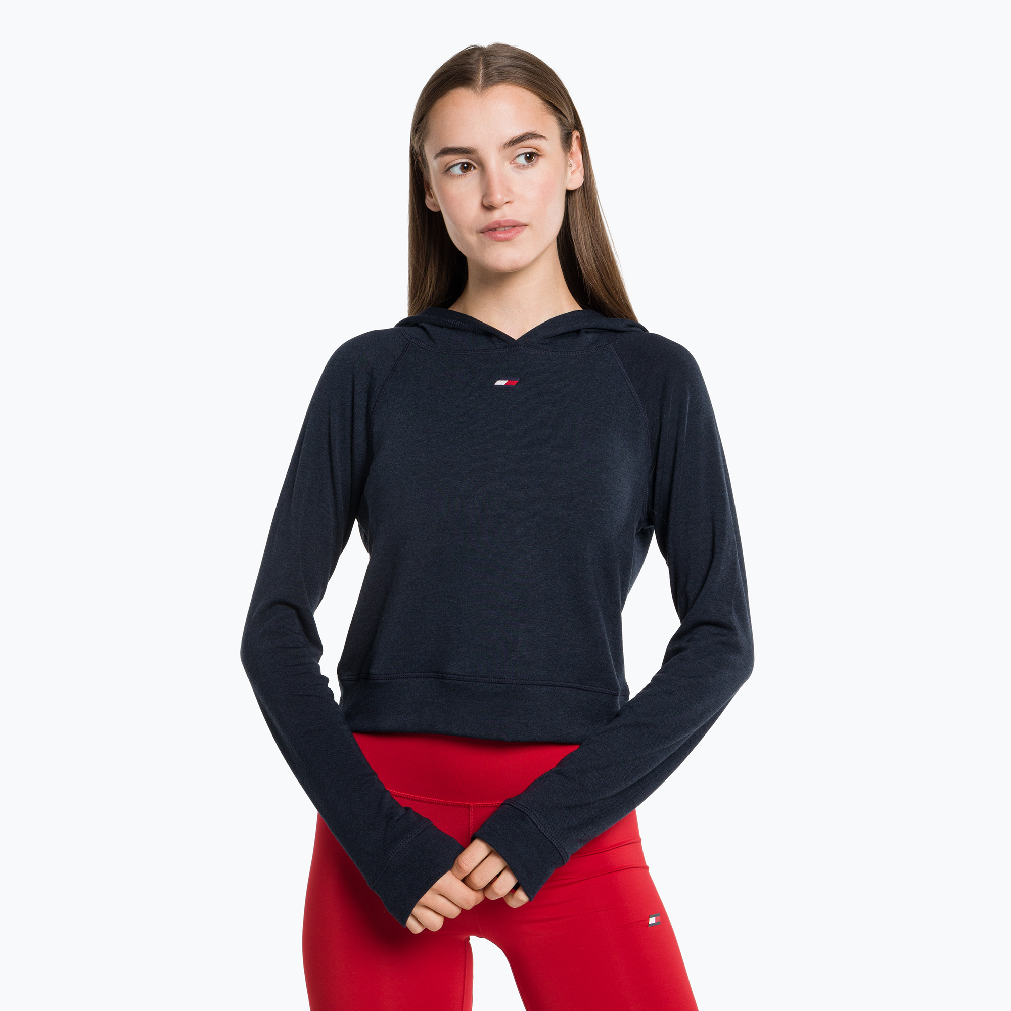 Felpa con cappuccio Tommy Hilfiger Slim Soft da donna, blu (L) (Slim Soft Hoodie S10S101456DW5)