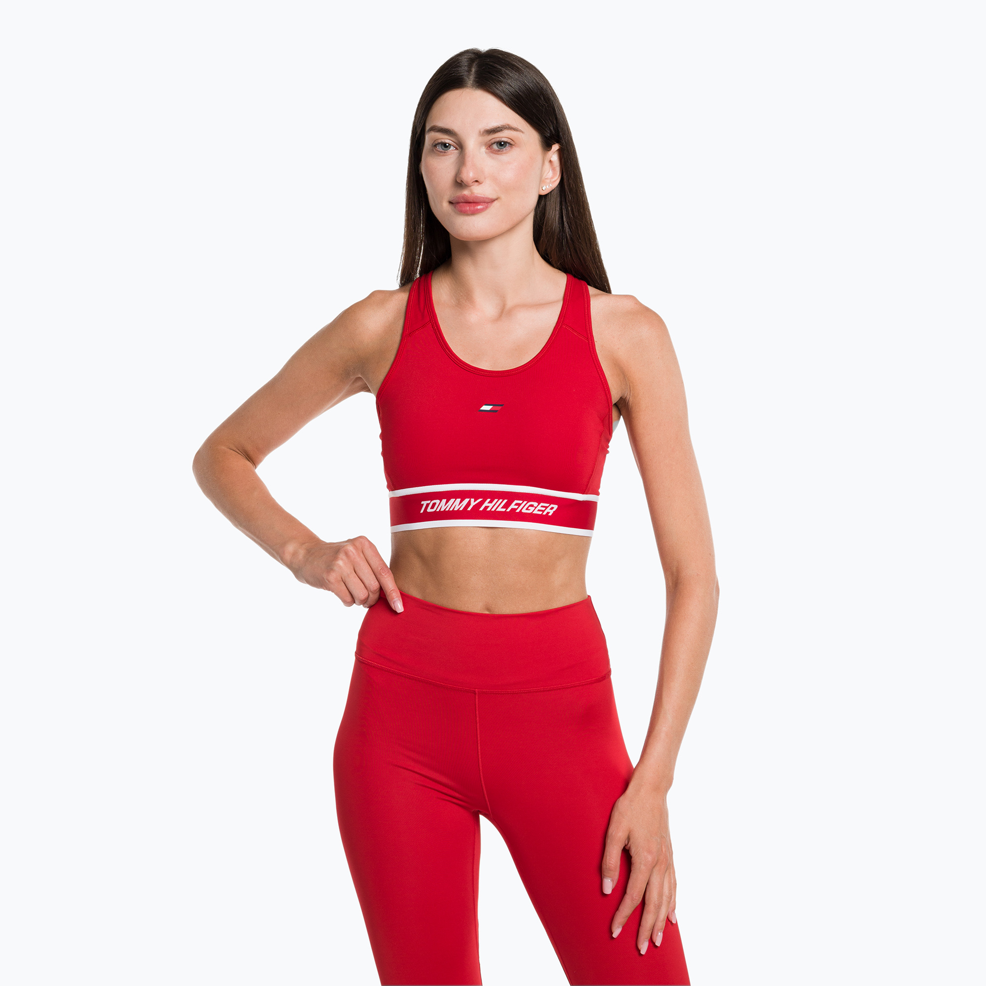 Reggiseno fitness Tommy Hilfiger Mid Int Tape Racer Back rosso (S) (Mid Int Tape Racer Back S10S101629XLG)