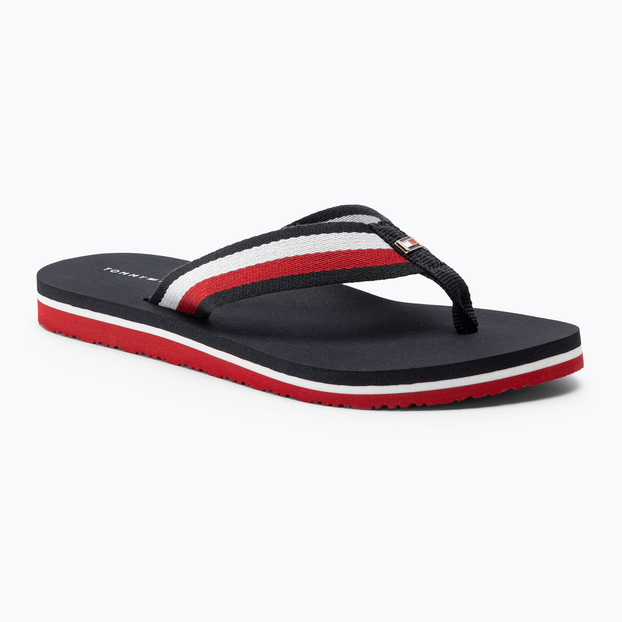 Infradito da donna Tommy Hilfiger Corporate Beach Sandal rosso bianco blu (36 EU) (Corporate Beach Sandal FW0FW07986)