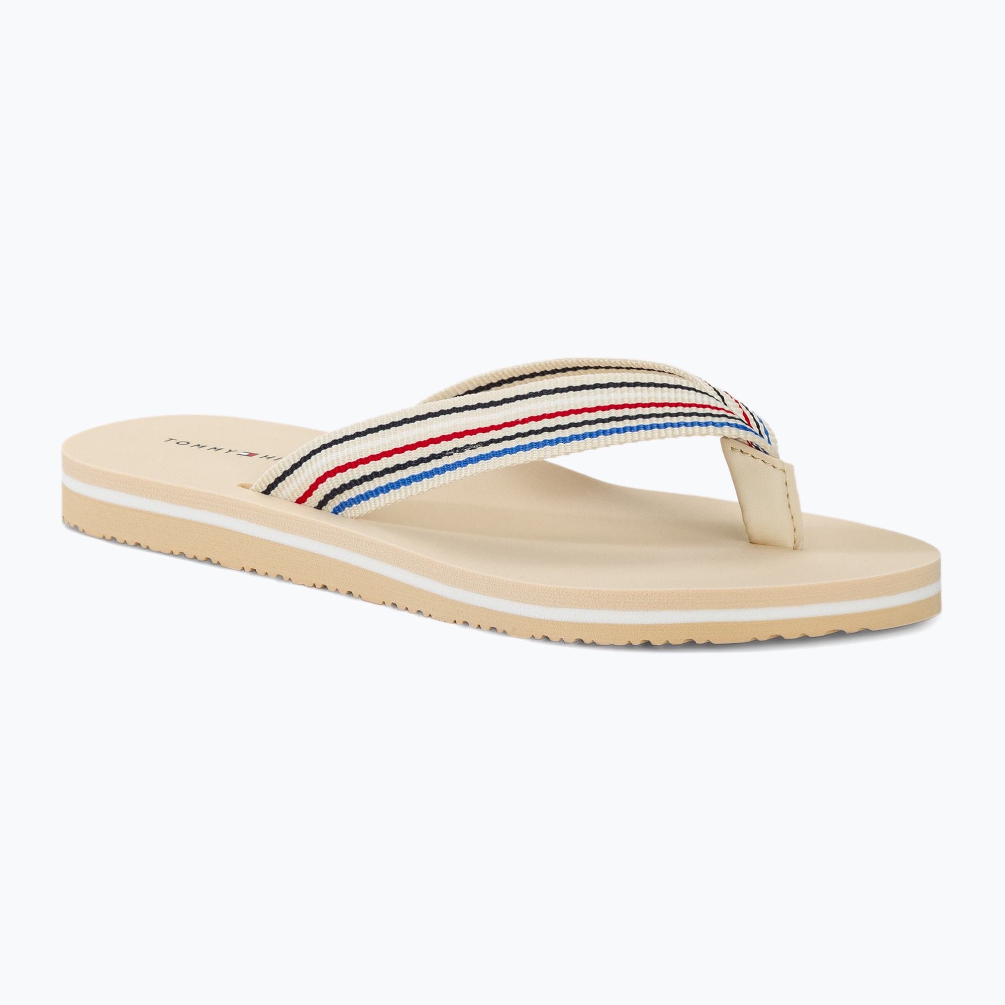 Tommy Hilfiger Stripes Beach Sandal donna infradito calico (38 EU) (Stripes Beach Sandal FW0FW07857AEF)