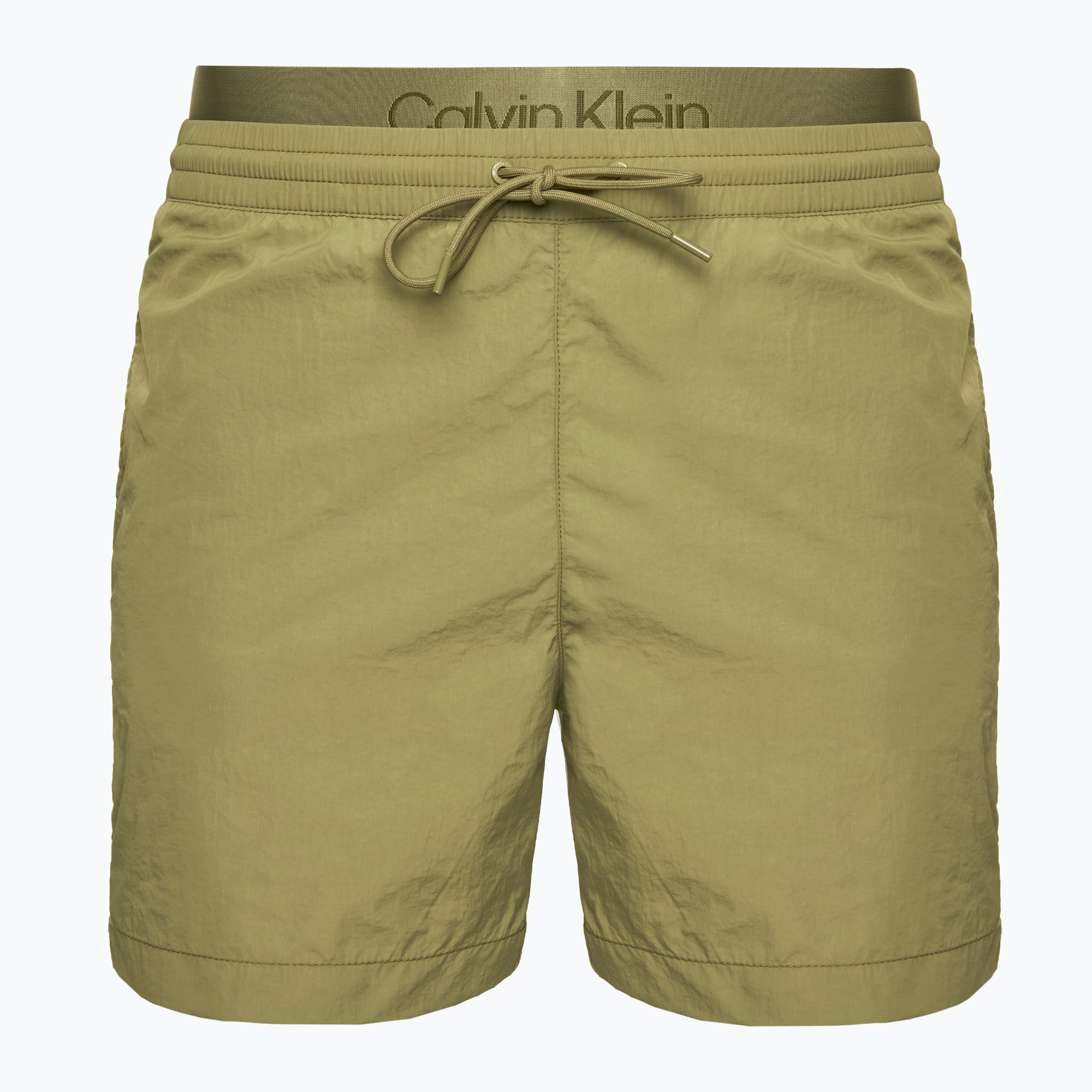 Calvin Klein KM0KM01081 Uomo Pantaloncini da bagno a sirena medi con doppia fascia in vita (S) (Medium Double Waistband KM0KM01081LH9)