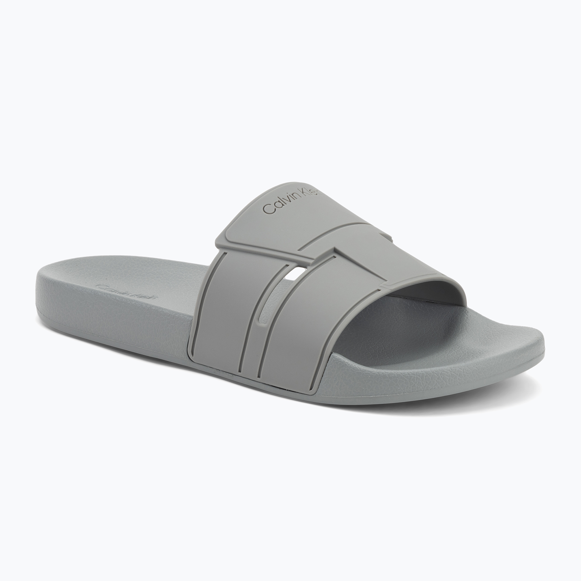 Calvin Klein infradito uomo HM0HM01752 Pool Slide Double T granite road (44 EU) (Pool Slide Double T HM0HM01752PDQ)