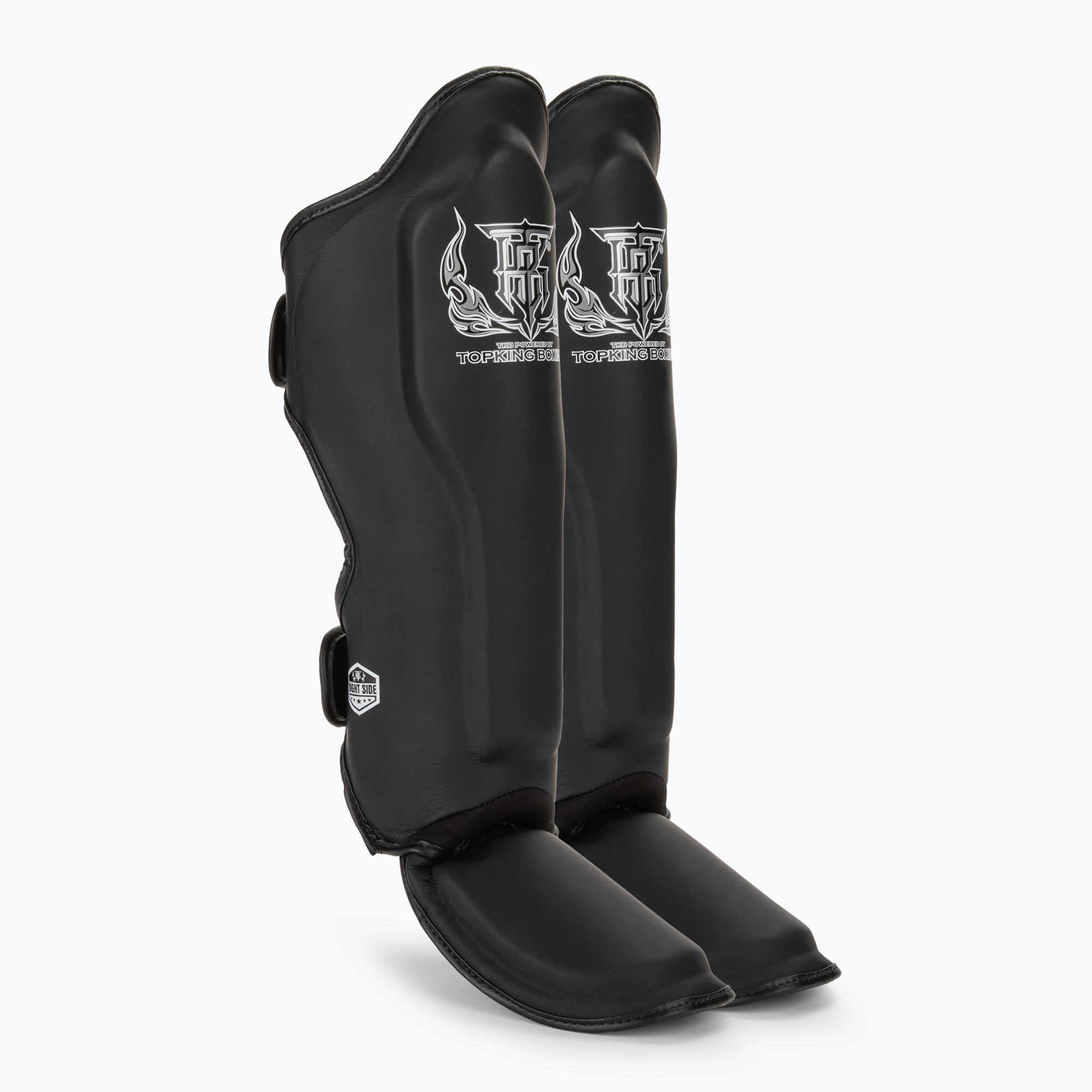 Protezioni per tibia e piede nere Top King Pro Semi Leather (XL) (Shin Guards Pro Semi Leather TKSGP-SL-BK)