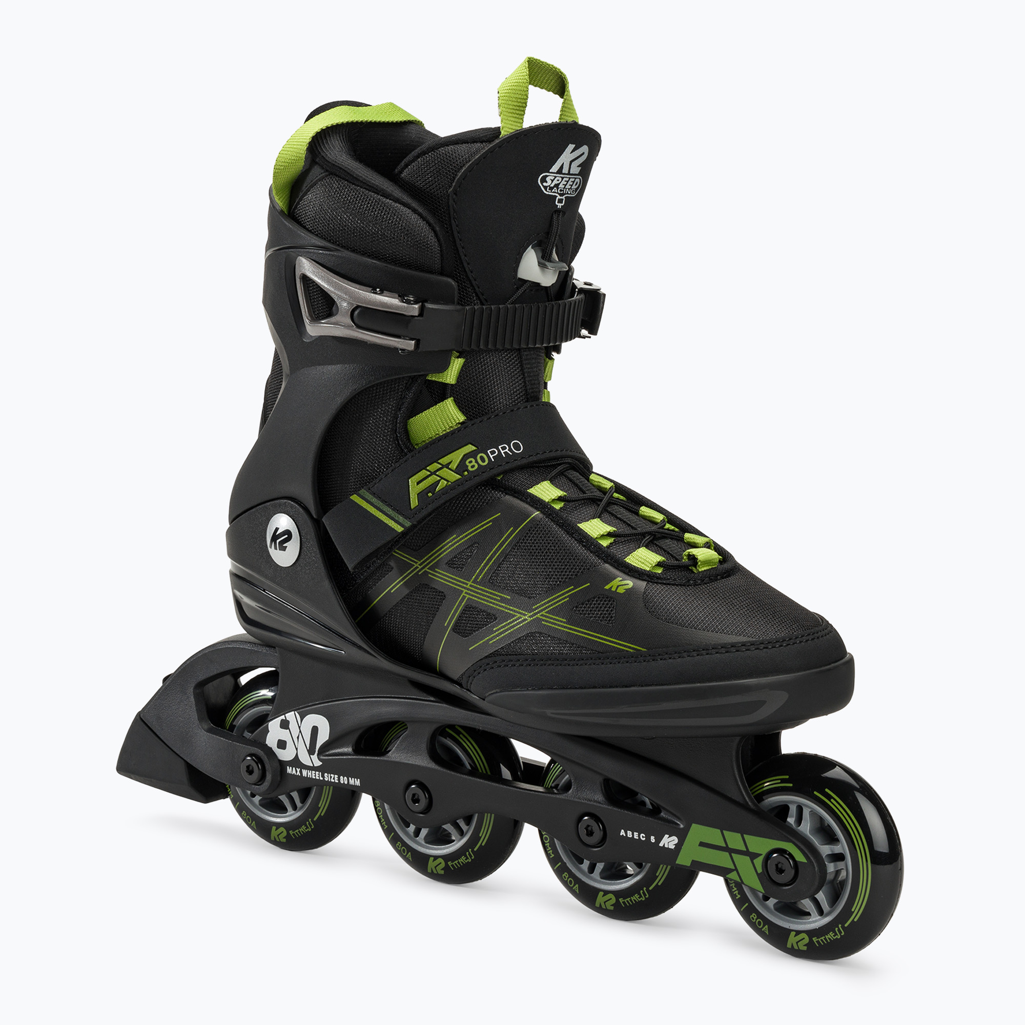 Pattini a rotelle da uomo K2 F.I.T. 80 Pro nero/oliva (40 EU) (F.I.T. 80 Pro 30G0211/11)