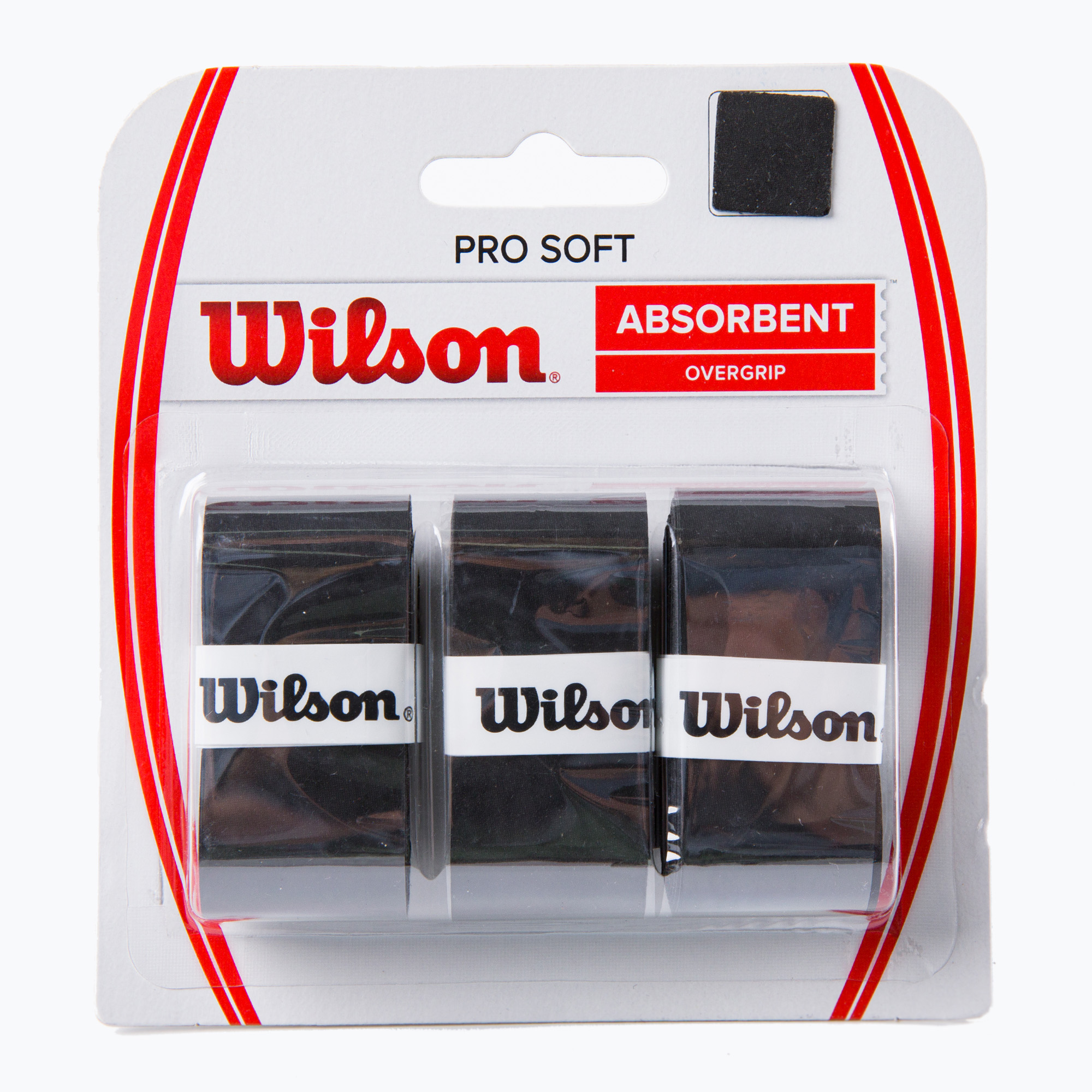 Wilson Pro Soft Overgrip racchette da tennis 3 pezzi nero WRZ4040BK+ (Pro Soft Overgrip WRZ4040BK+)