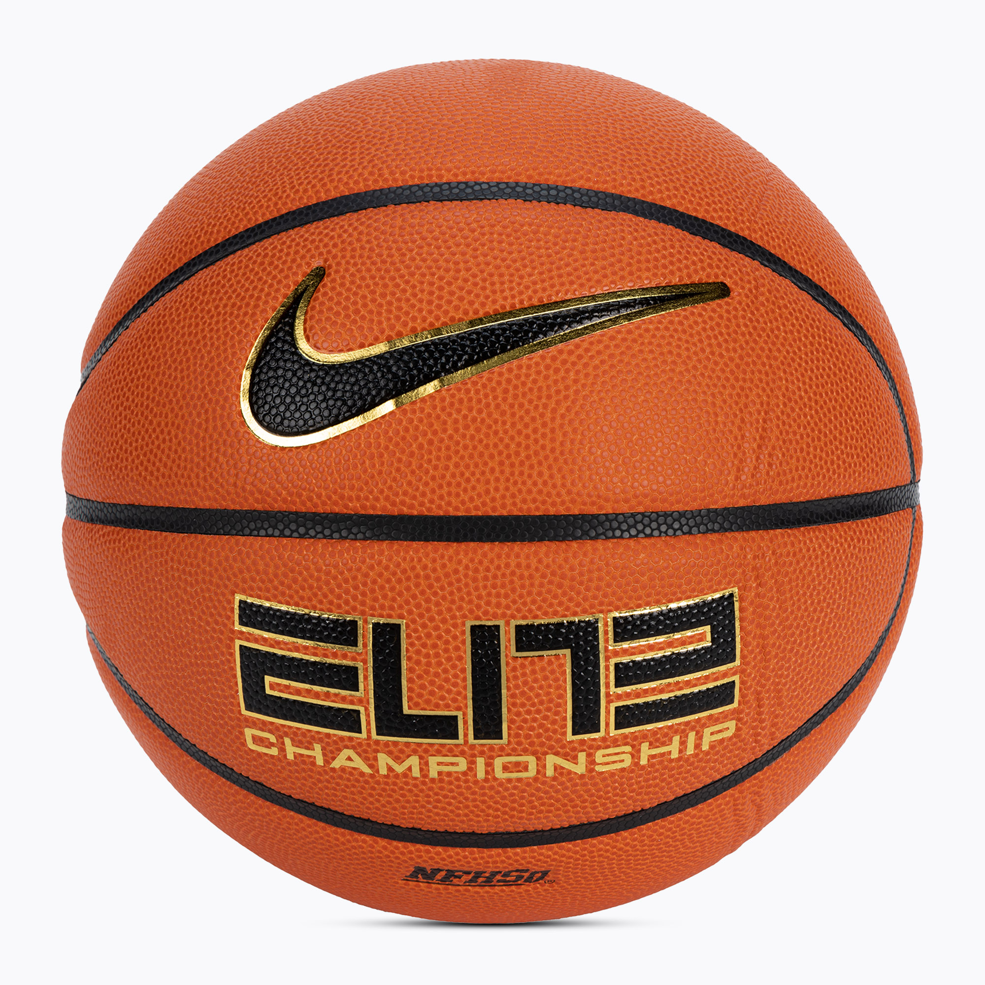 Nike Elite campionato 8P 2.0 sgonfio ambra / nero / oro metallico basket dimensioni 6 (6) (Elite Championship 8P 2.0 Deflated N1004086-878)