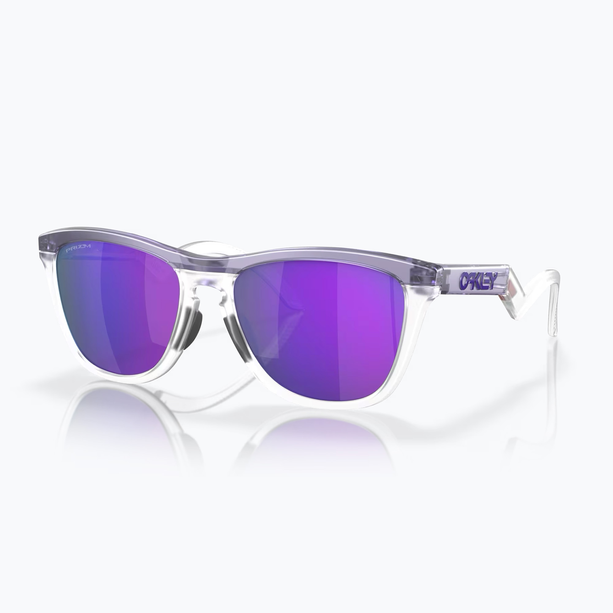 Occhiali da sole Oakley Frogskins Hybrid matte trans lilac/clear prizm violet (Frogskins Hybrid OO9289-0155)