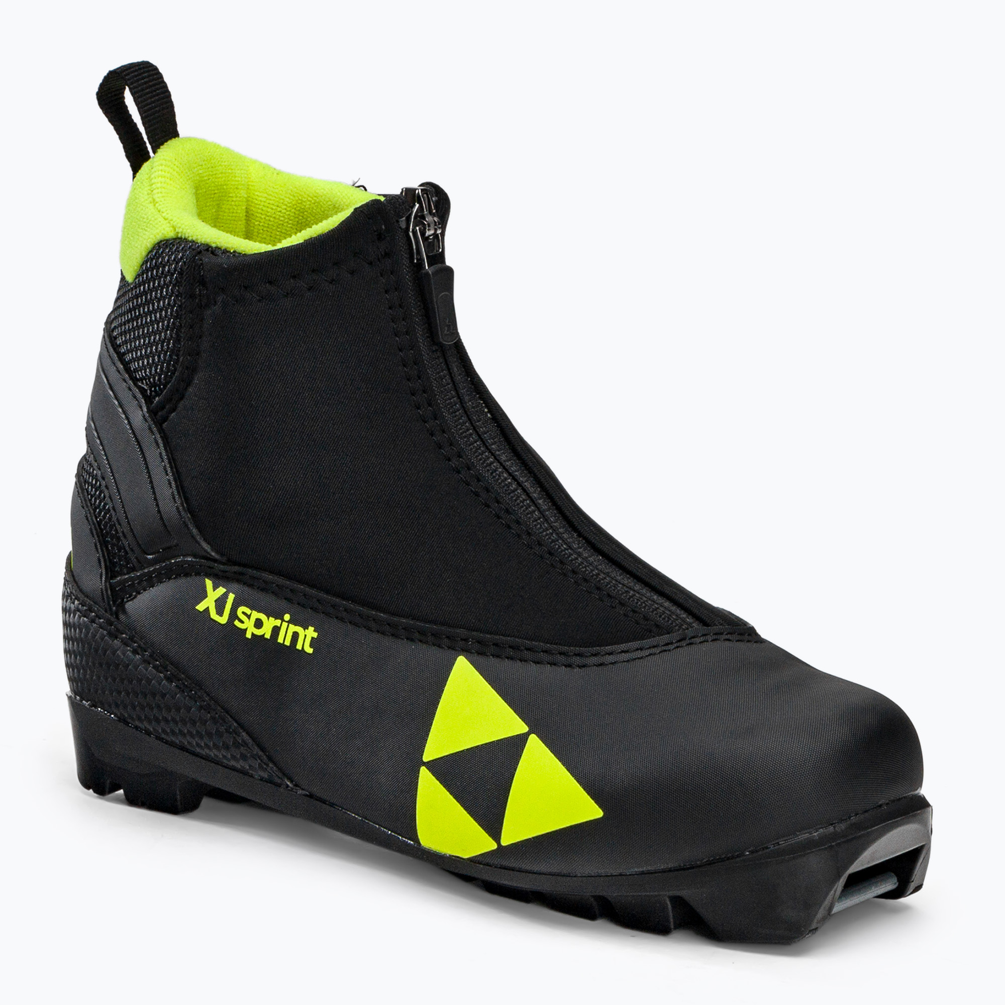 Scarponi da sci di fondo per bambini Fischer XJ Sprint nero/giallo (40 EU) (XJ Sprint JR S40821)