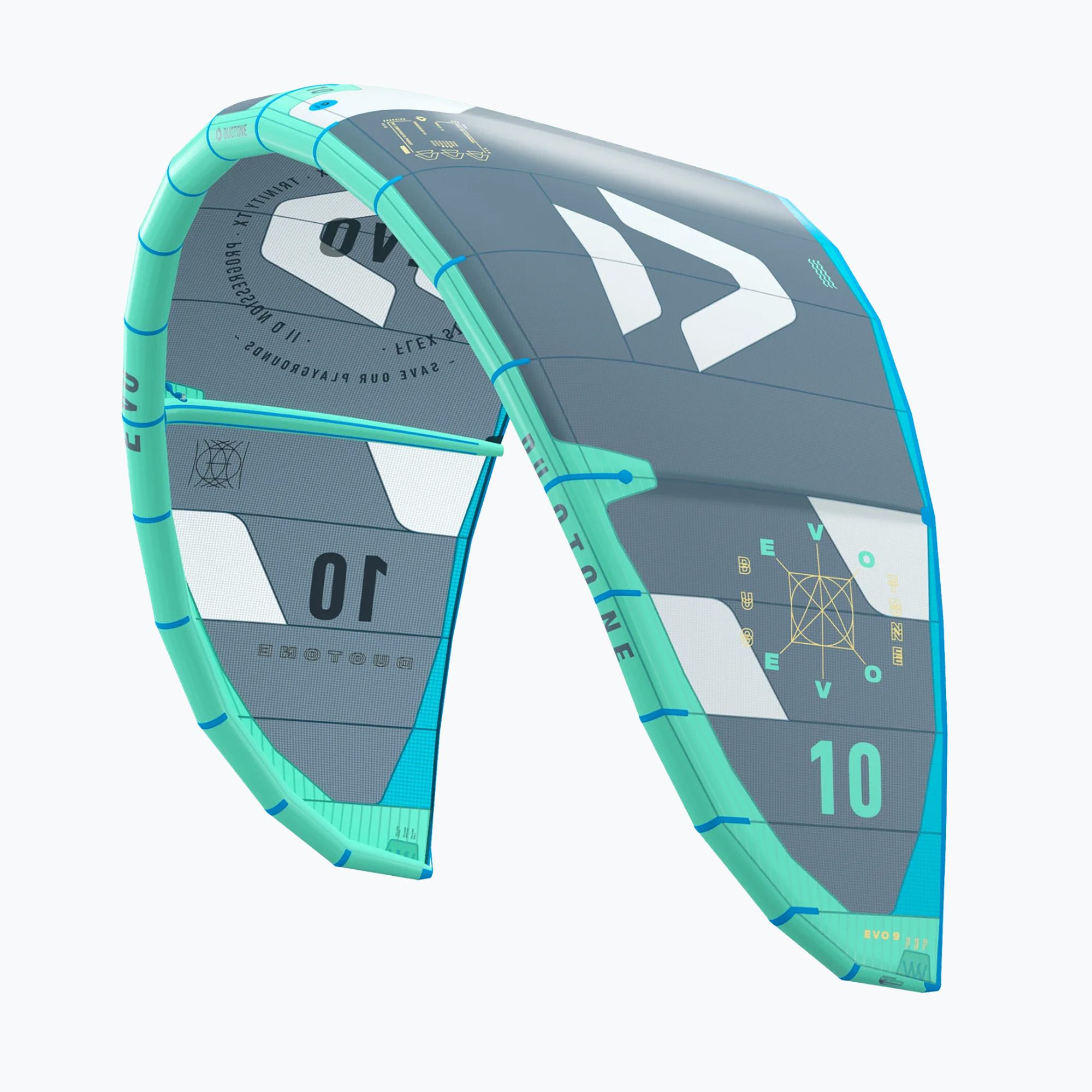 DUOTONE Evo 2023 menta/grigio kite per il kitesurf (9 m) (Evo C25 44220-3003)