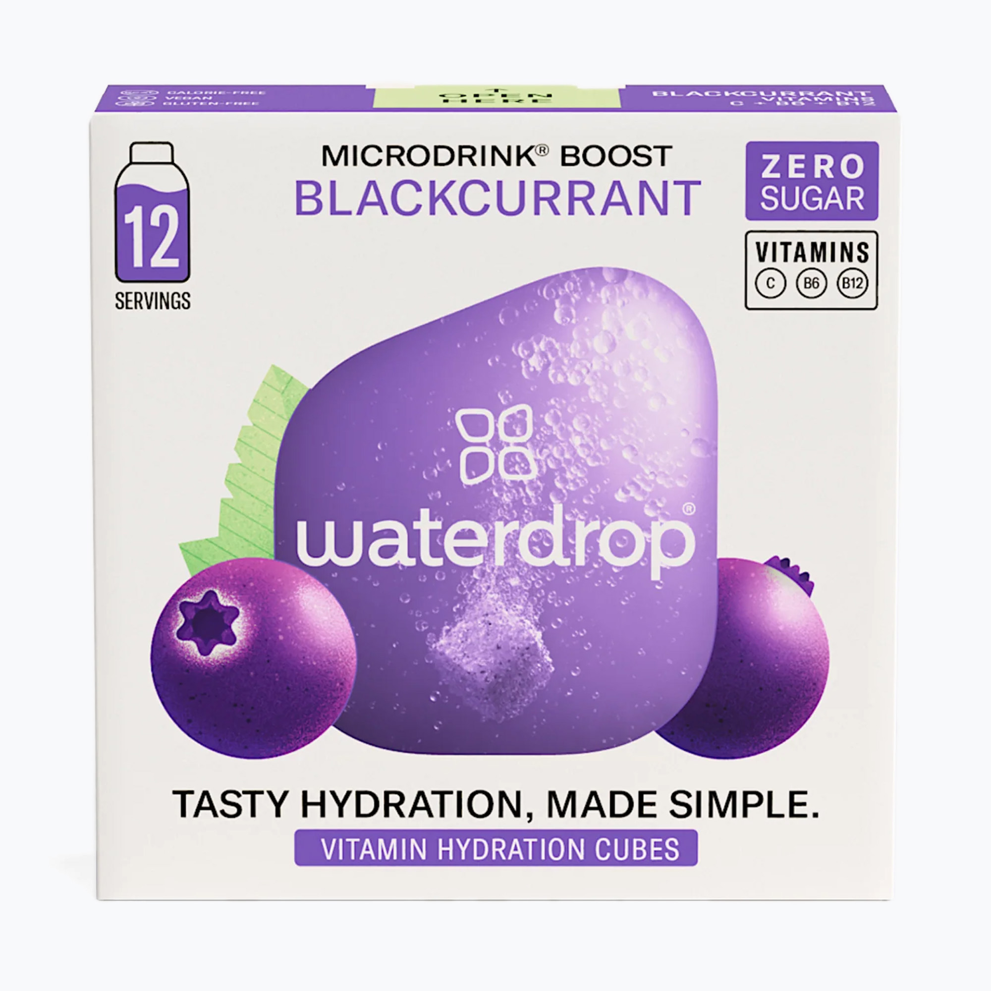 Bevanda isotonica waterdrop Microdrink Boost 12 cubetti ribes nero/mirtillo rosso (12 x 2g) (Microdrink Boost MICROBOOST)