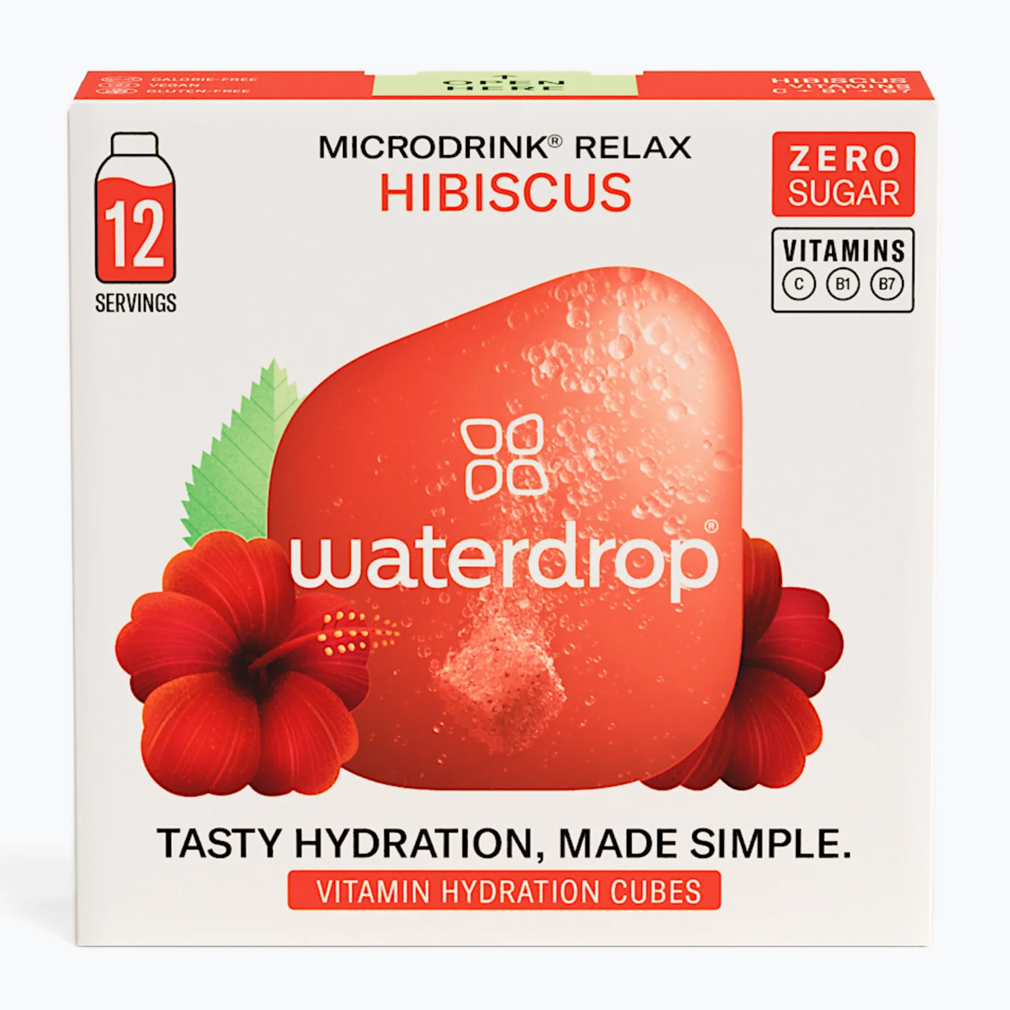 Bevanda isotonica waterdrop Microdrink Relax 12 cubetti ibisco acerola (12 x 2g) (Microdrink Relax MICRORELAX)