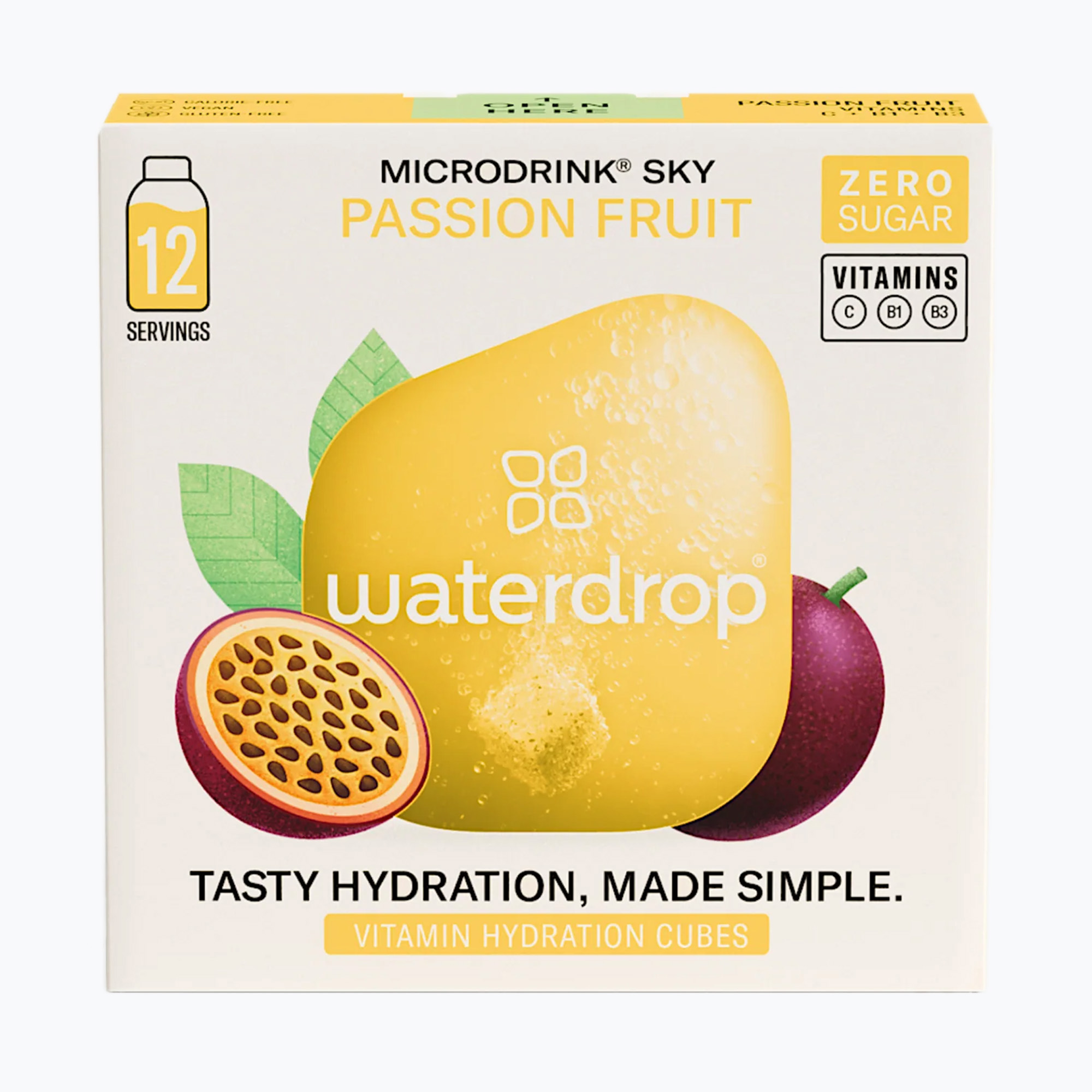 Bevanda isotonica waterdrop Microdrink Sky 12 cubetti al mirtillo e al frutto della passione
