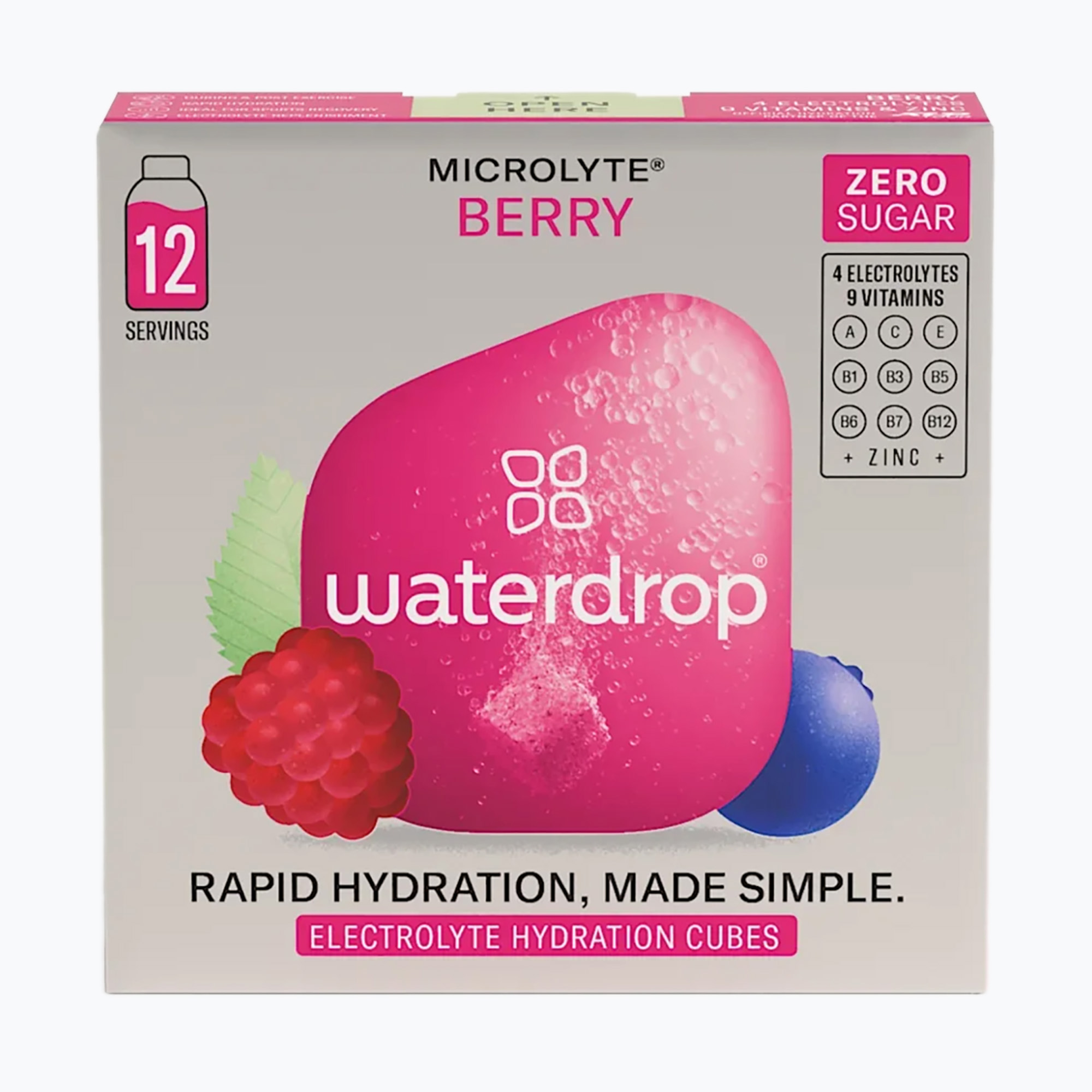 Bevanda isotonica waterdrop Microlyte 12 cubetti di bacche (12 x 2g) (Microlyte ELECTROBERRY)