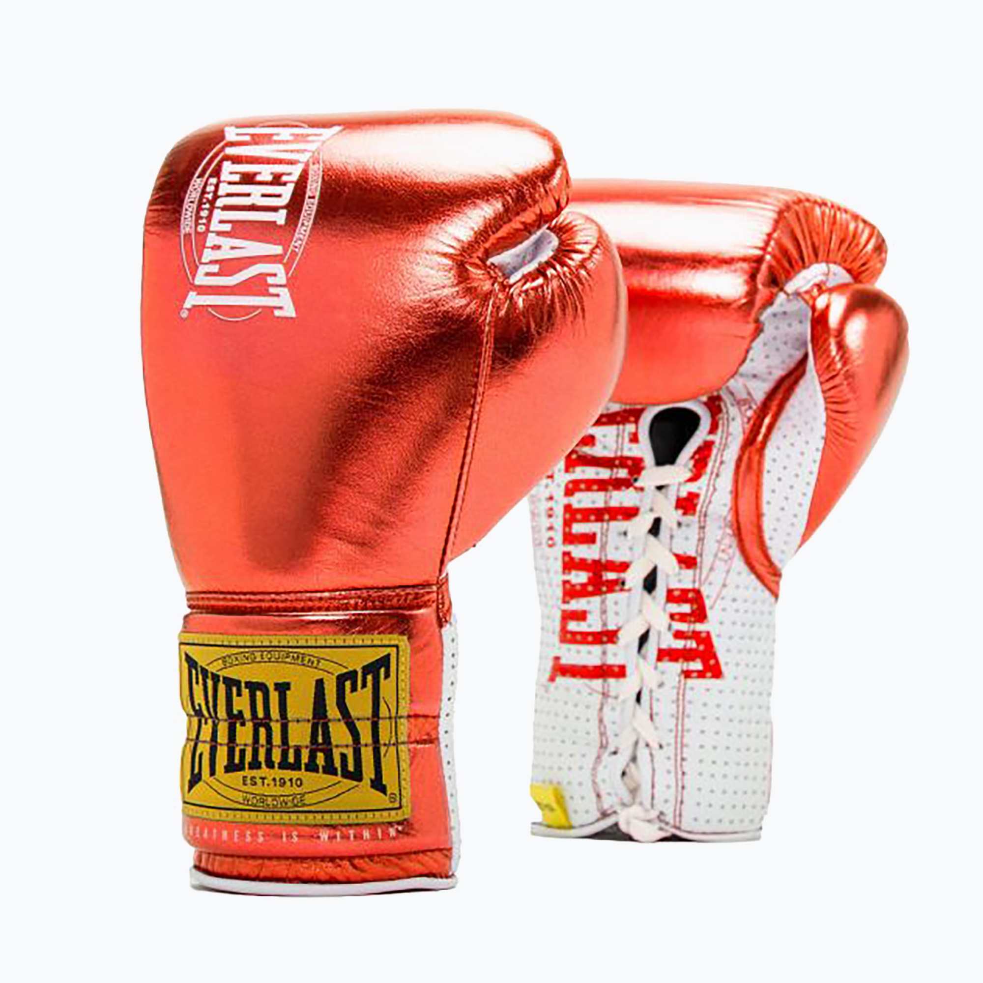 Everlast Fight Guantoni da boxe in pelle rossi (8 oz) (Fight Leather EV1910MFG-RED)