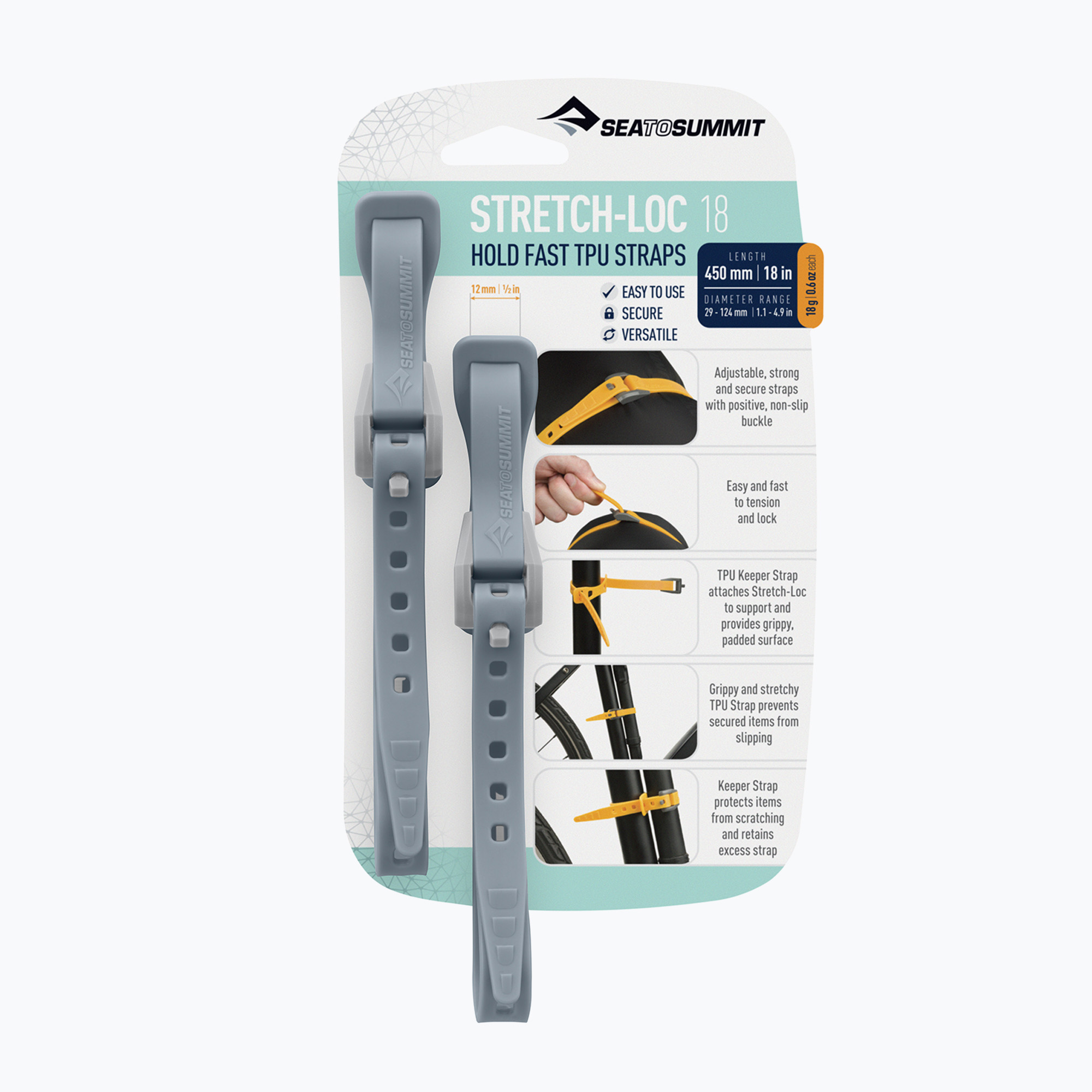 Cinghie di fissaggio Sea to Summit Stretch Loc 18 dusk (12 x 450 mm) (Stretch Loc 18 ASLSTRP12X450DSK)