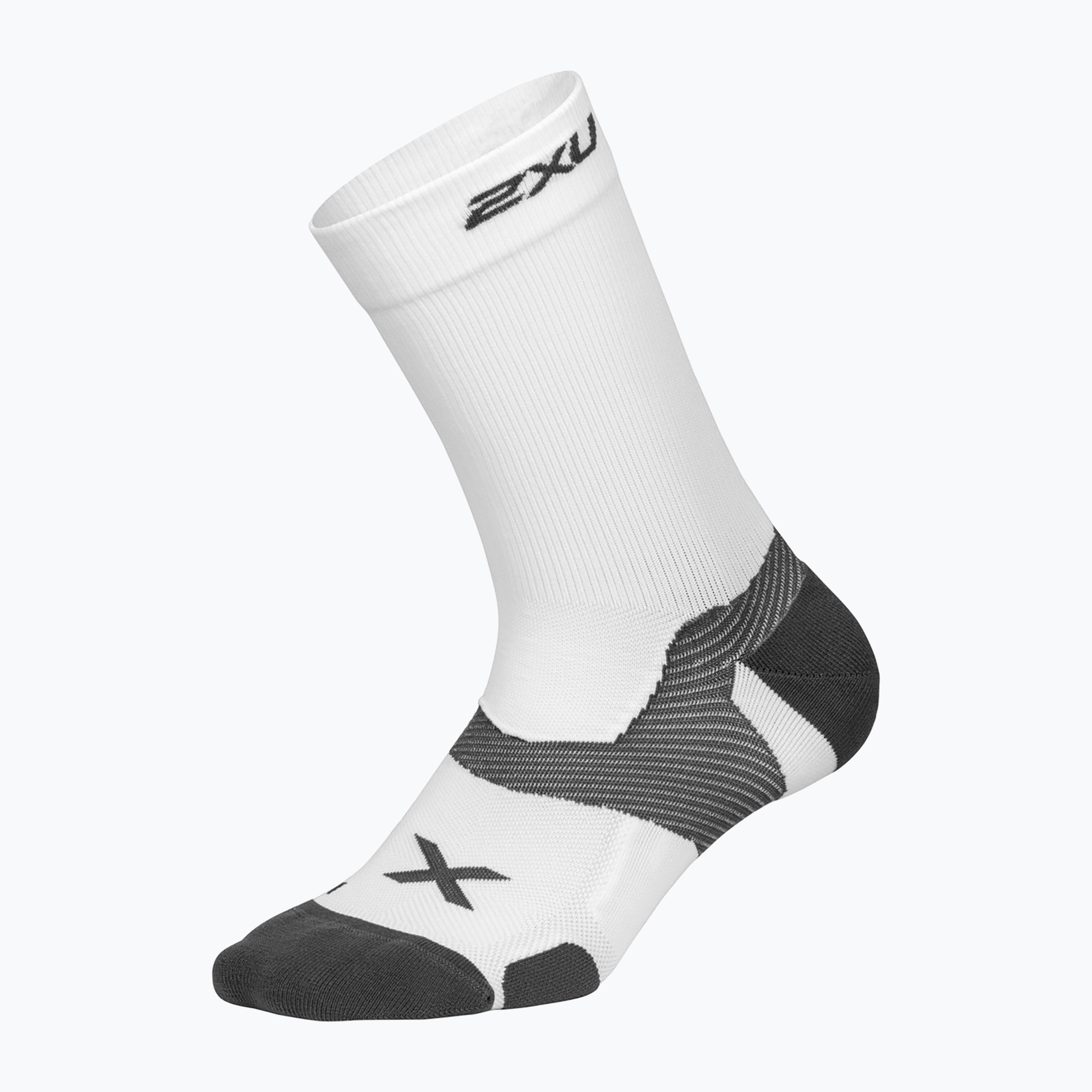 Calzini da corsa 2XU Vectr Cushion Crew bianco/grigio