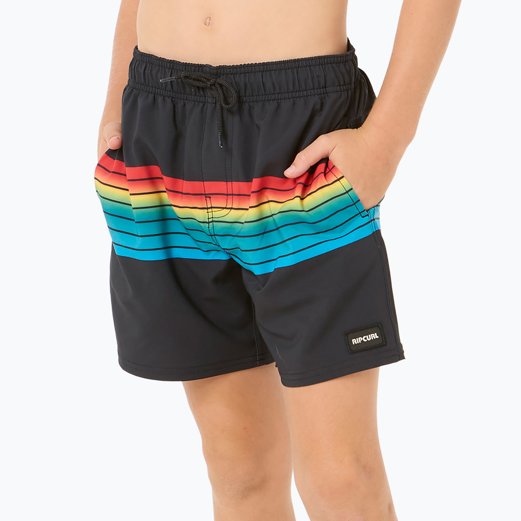Pantaloncini da bagno Rip Curl Surf Revival Volley per bambini, nero (140 cm) (Surf Revival Volley 04JBBO)