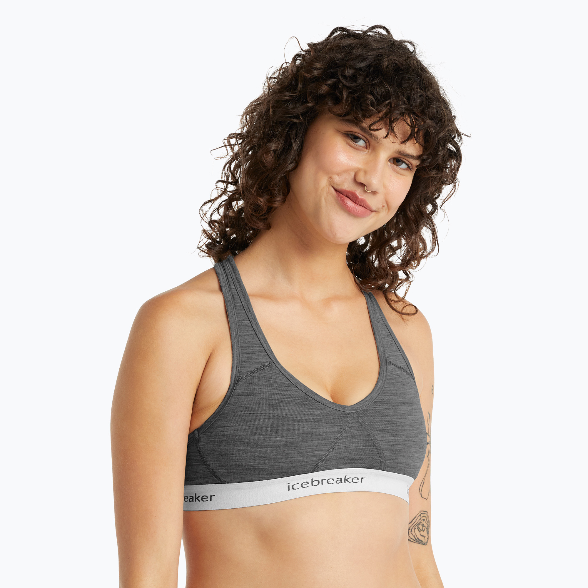 Reggiseno termico Icebreaker Sprite Racerback gritstone (XS) (Sprite Racerback IB1030200041)