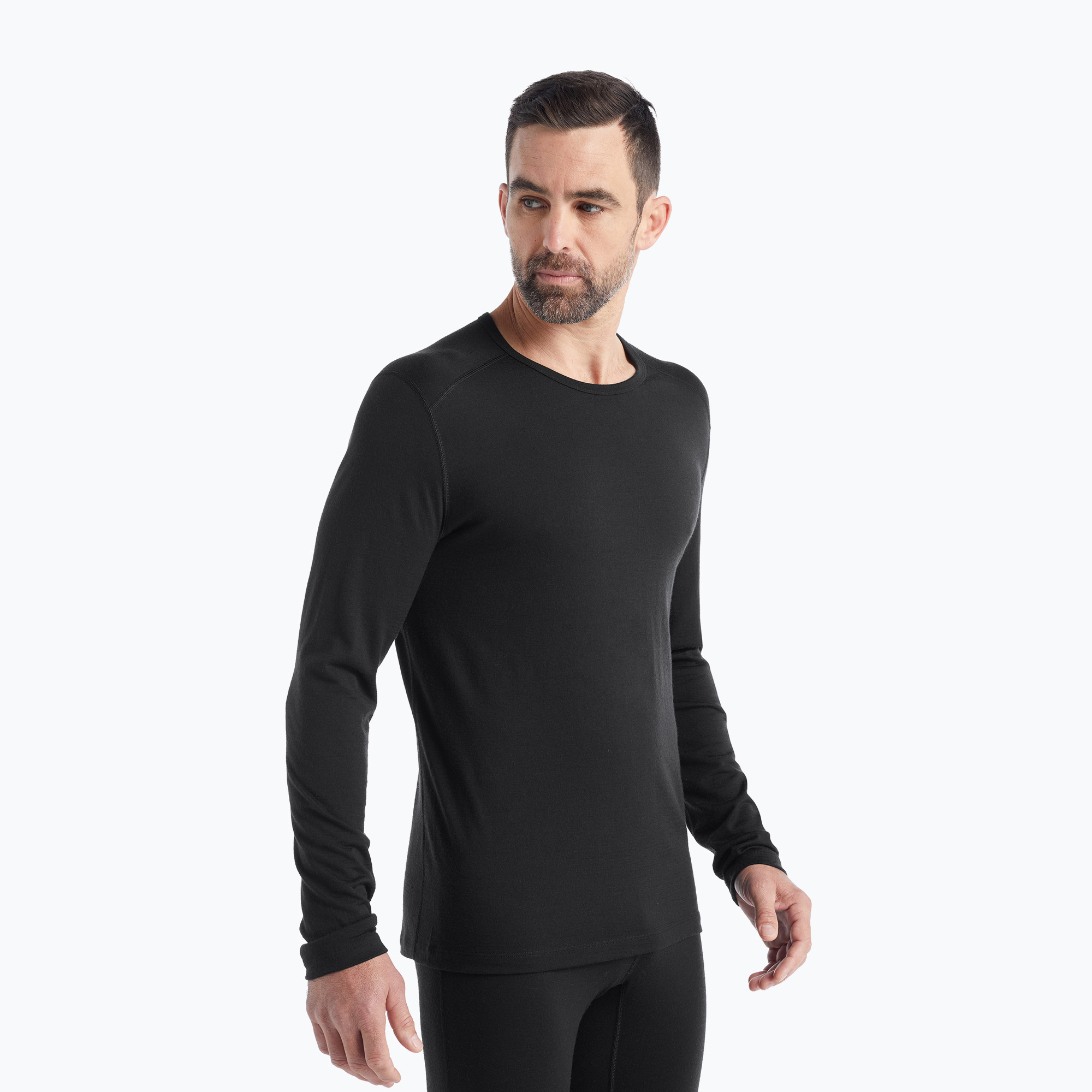 Uomo Icebreaker 200 Oasis Crewe manica lunga termica nero (XL) (200 Oasis Crewe IB1043650011)
