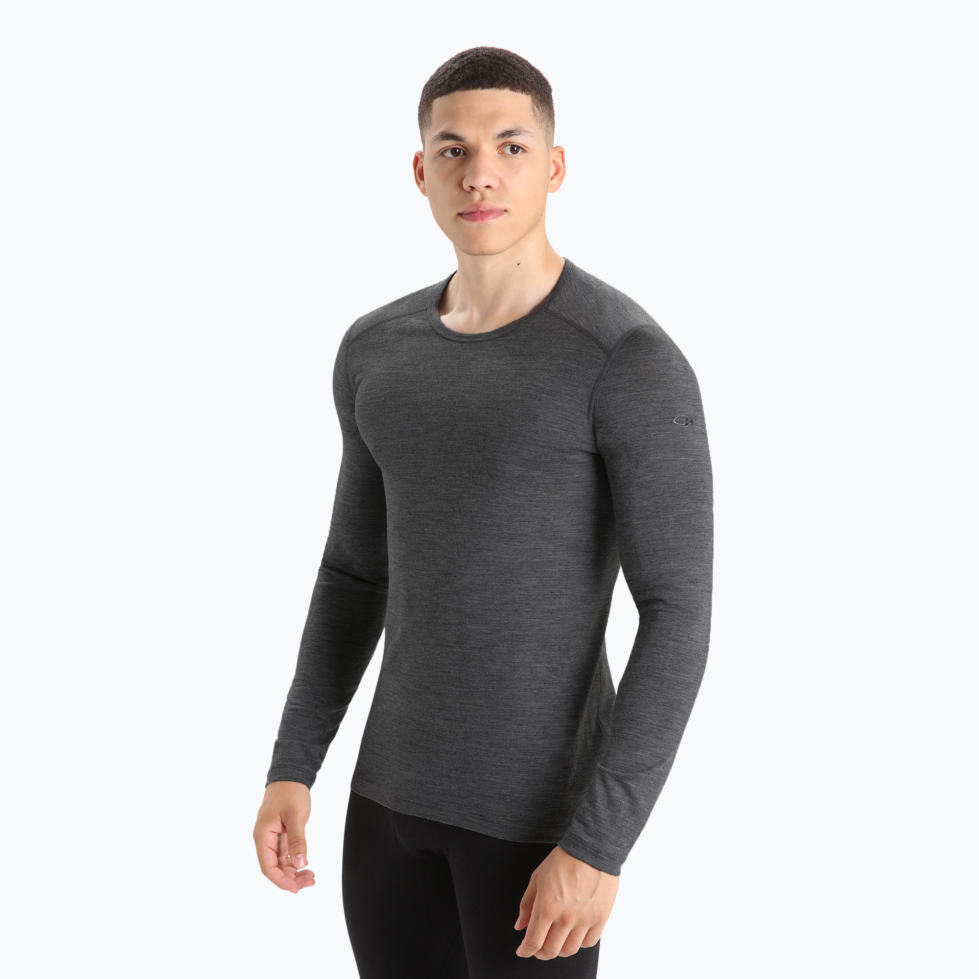 Uomo Icebreaker 200 Oasis Crewe manica lunga termica gritstone (XL) (200 Oasis Crewe IB1043650131)