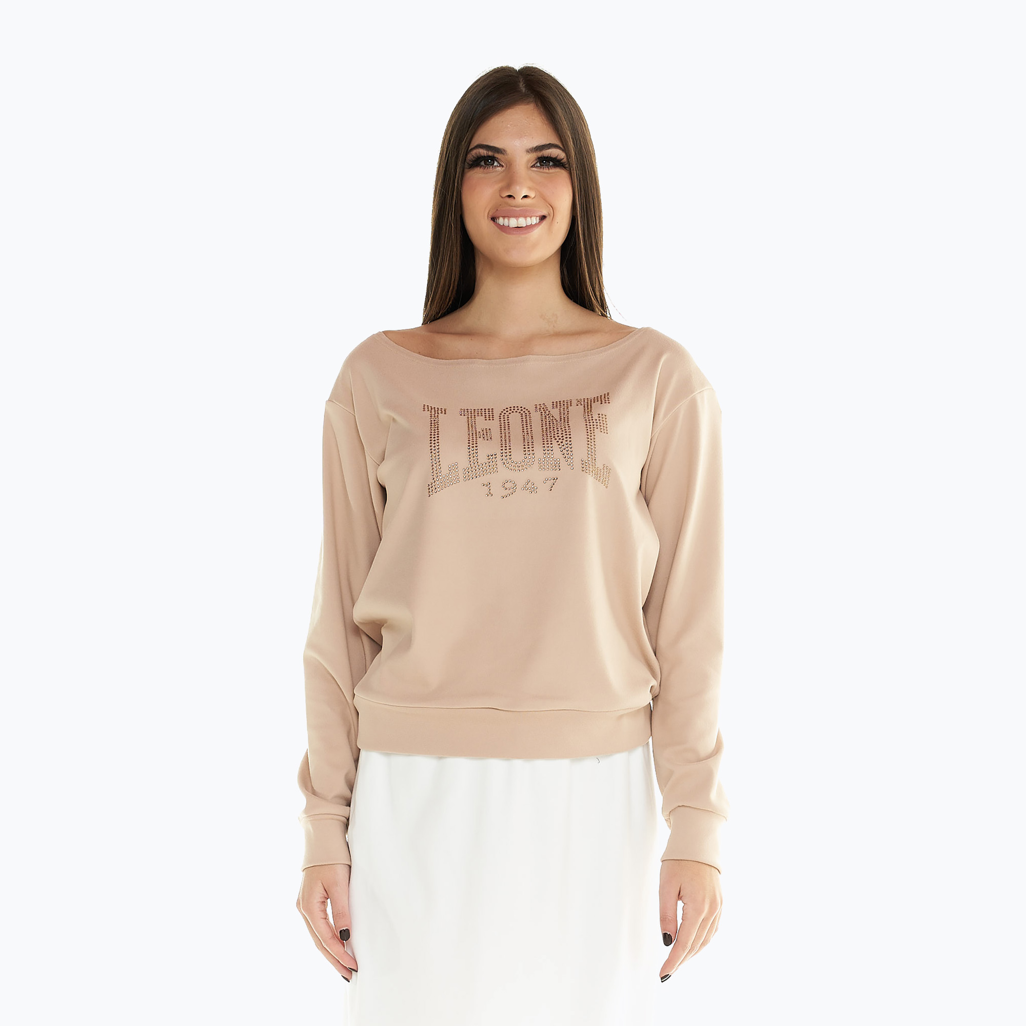 Felpa donna LEONE 1947 Chic Boxing beige (XL) (Chic Boxing W5281)
