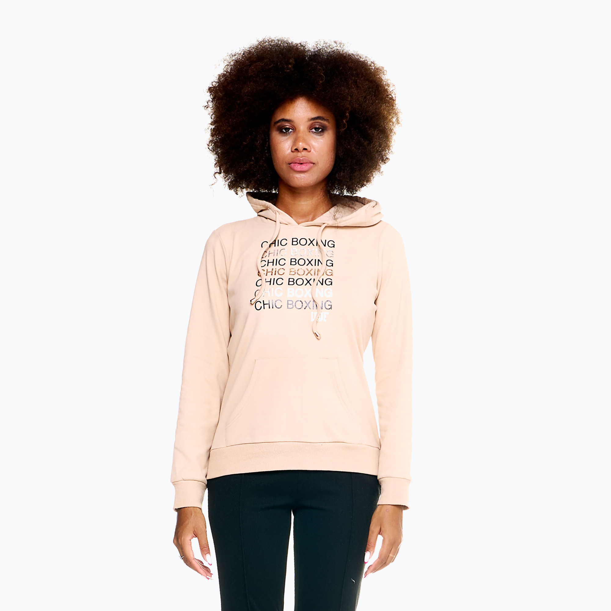 Felpa donna LEONE 1947 Chic Boxing Hoody beige (M) (Chic Boxing Hoody W5279)