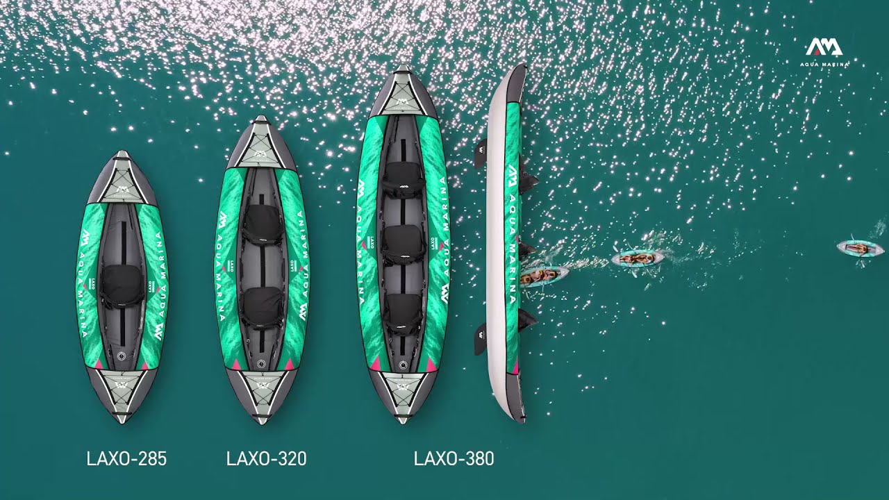 Aqua Marina Laxo Recreational Kayak 12'6" verde Kayak gonfiabile per 3 persone