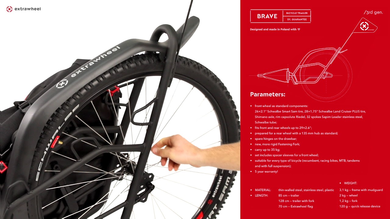 Rimorchio per bicicletta Extrawheel Voyager PRO