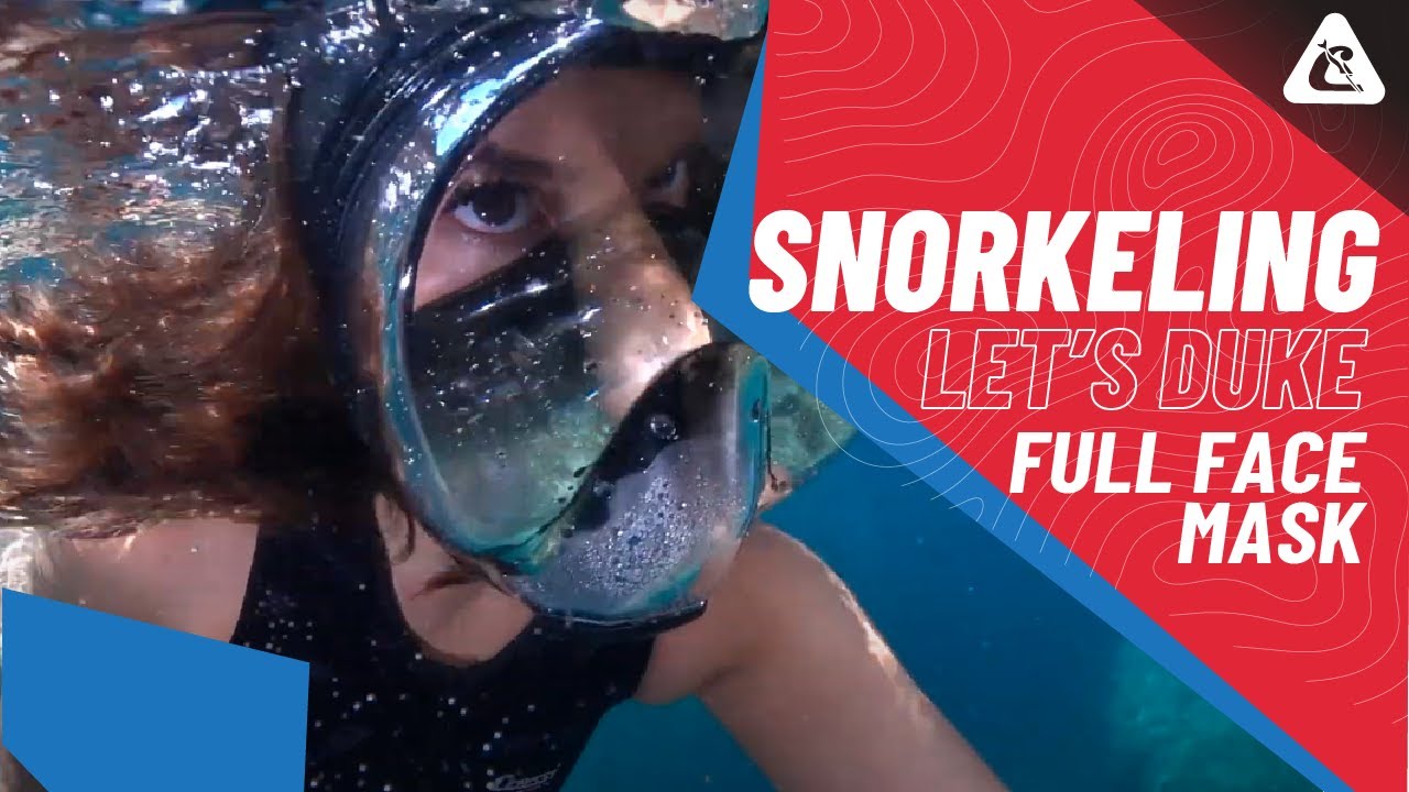 Maschera da snorkeling Cressi Duke Dry Full Face trasparente/acquamarina