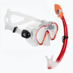 Set da snorkeling per bambini AQUASTIC Maschera da minatore + boccaglio rosso