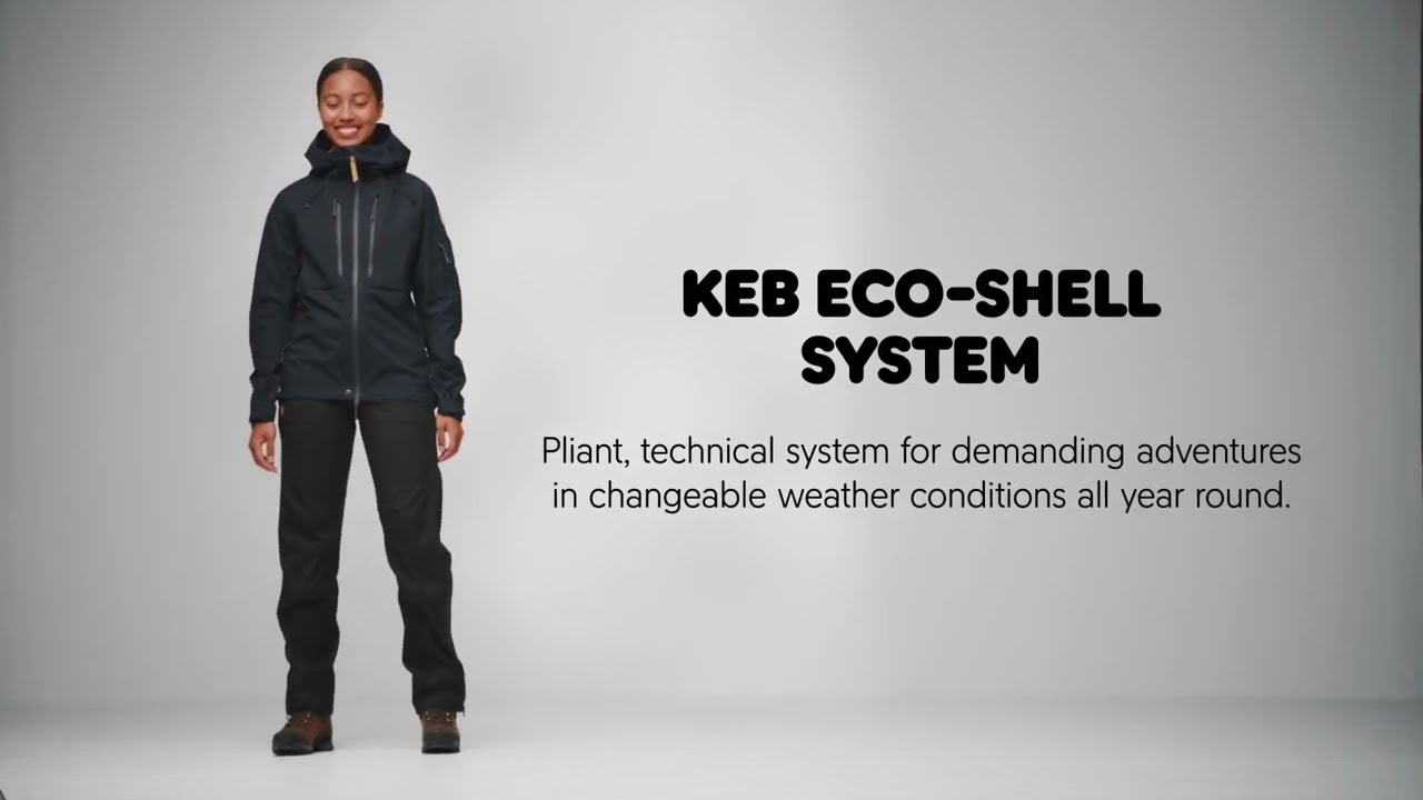 Giacca da pioggia da uomo Fjällräven Keb Eco-Shell nero